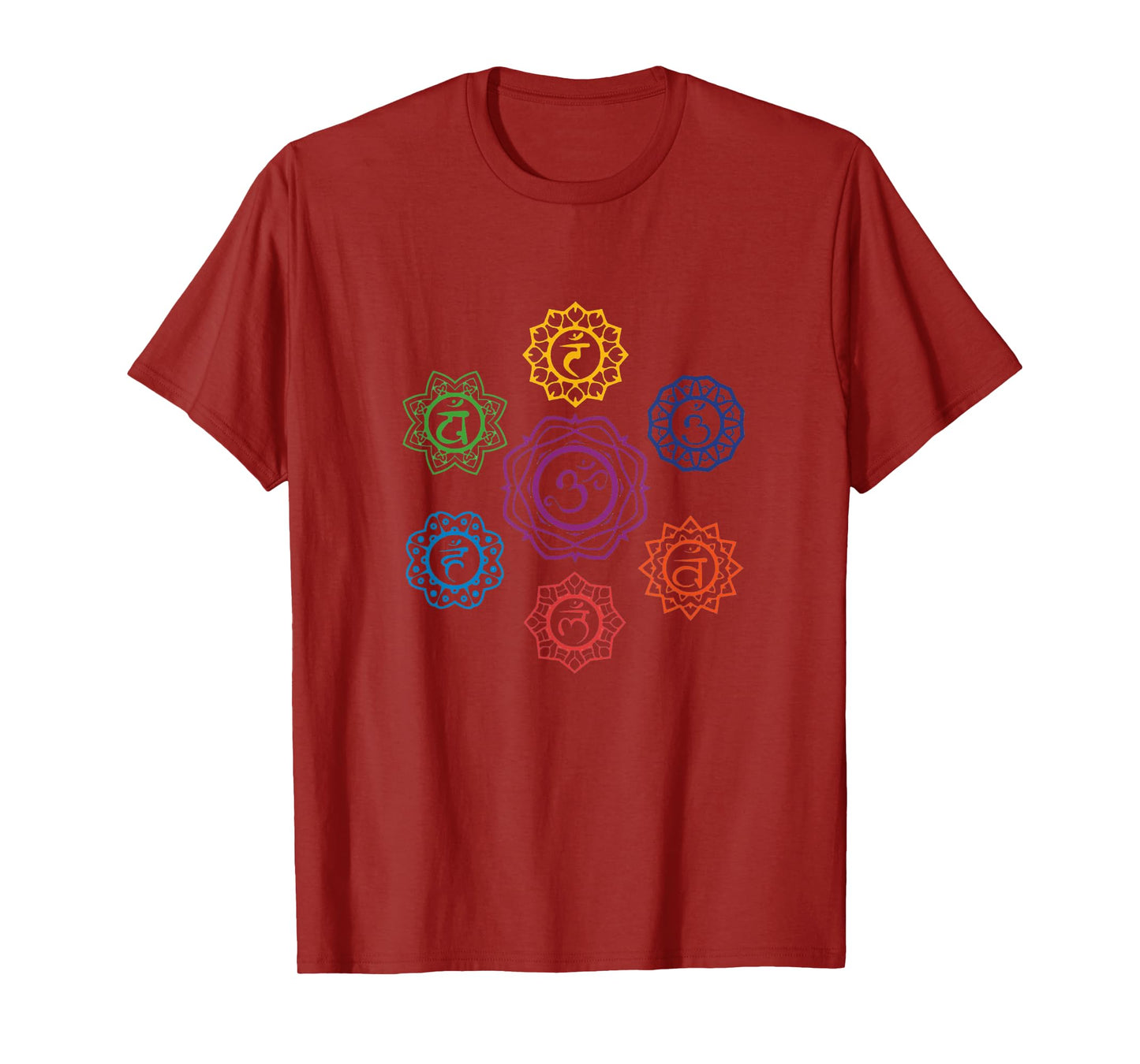 Chakras Yoga Sacred Geometry OM Namaste Kundalini Meditation T-Shirt