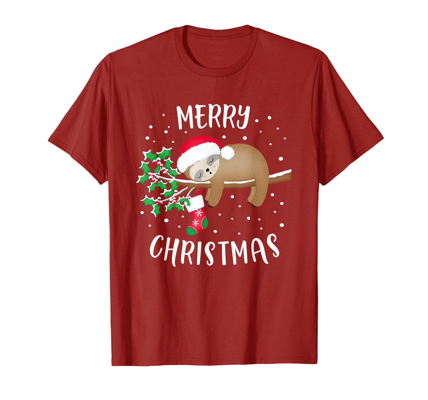Merry Christmas Cute Sloth Xmas Outfit Matching Family T-Shirt