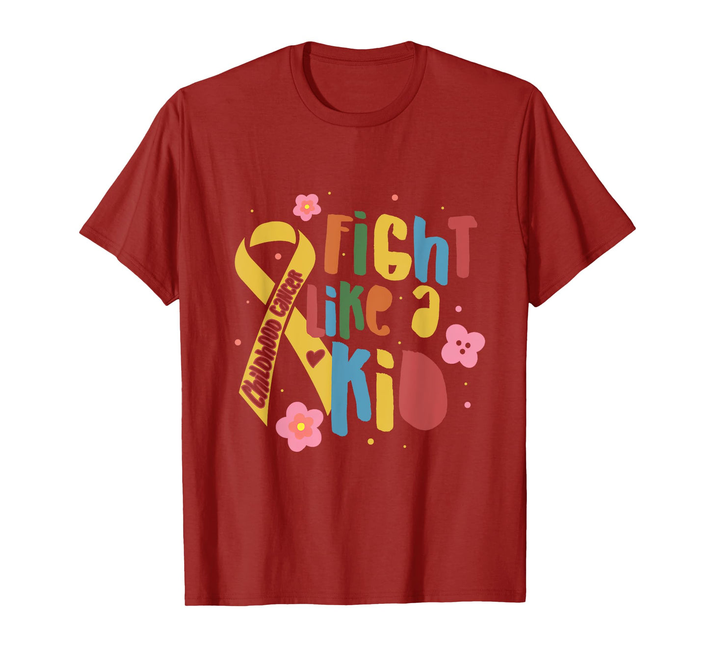 Fights Like A Kid Childhood Cancer Awareness Motivation T-Shirt