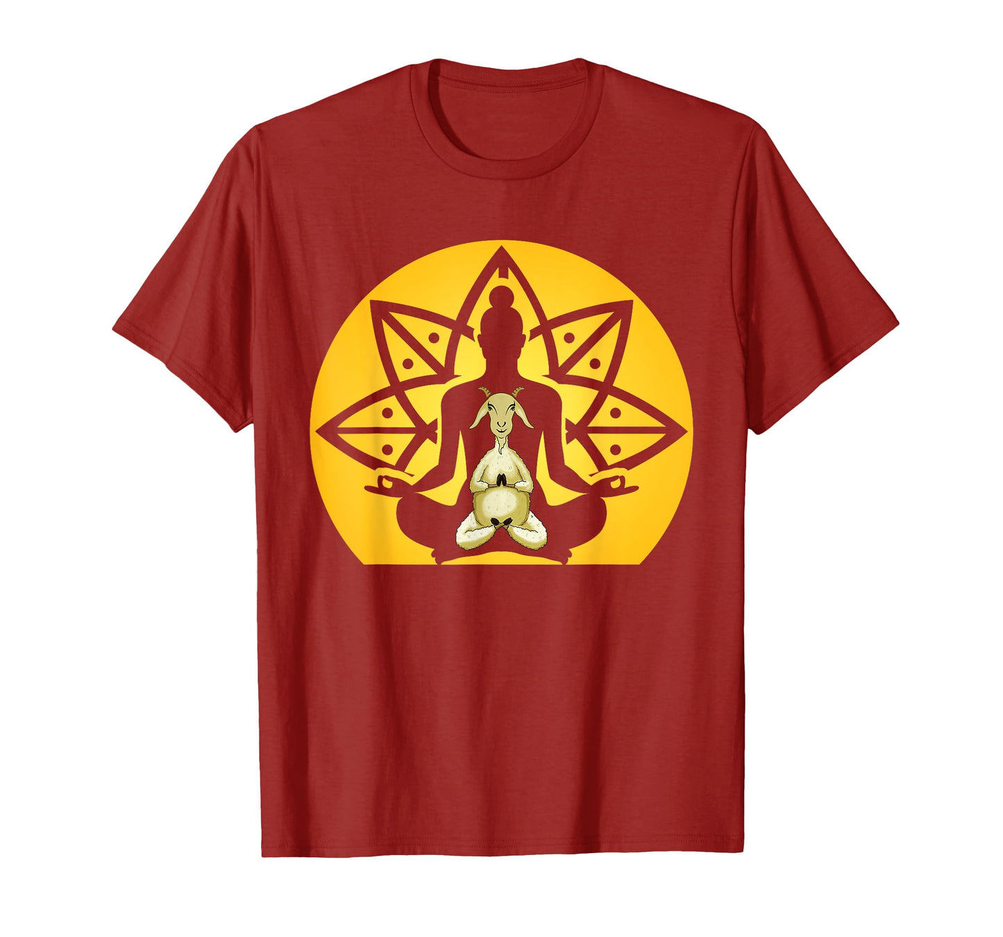 Spiritual Calm Goat Inside Buddha Meditating Yoga Yogi Pose T-Shirt