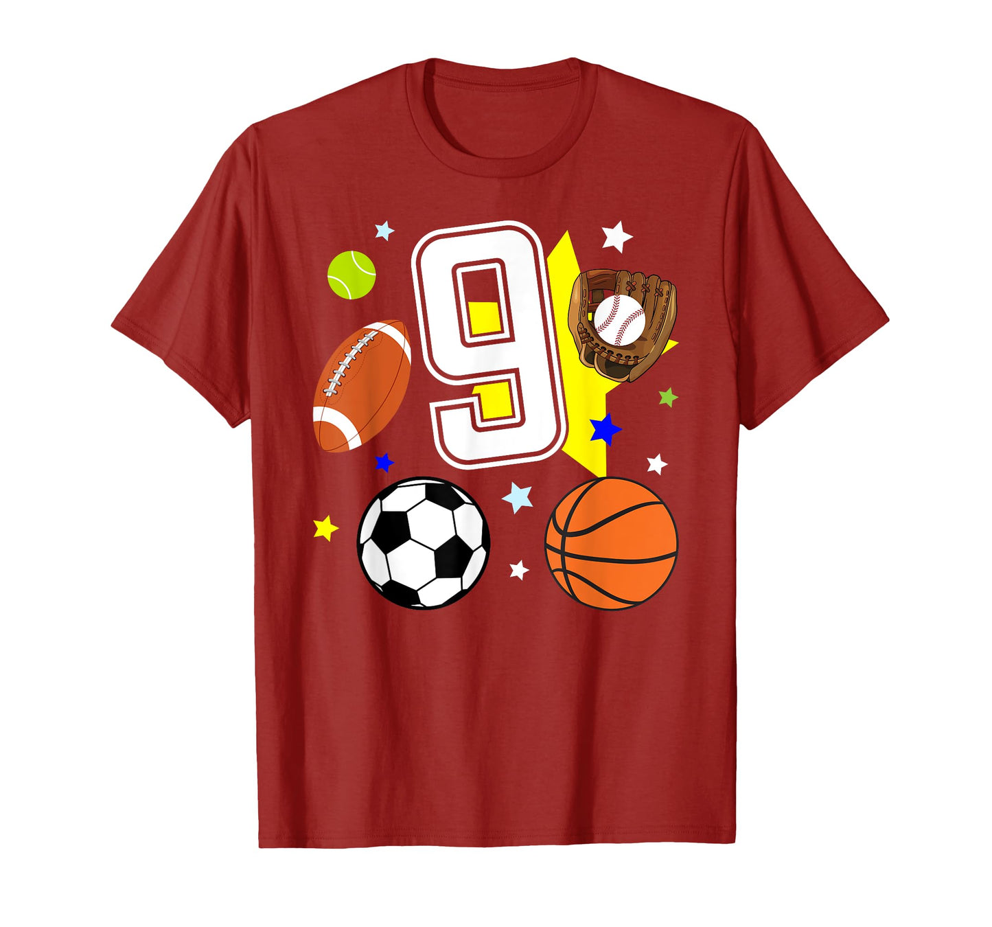 9th Birthday Sports Birthday Theme 9 Year Old Boy T-Shirt
