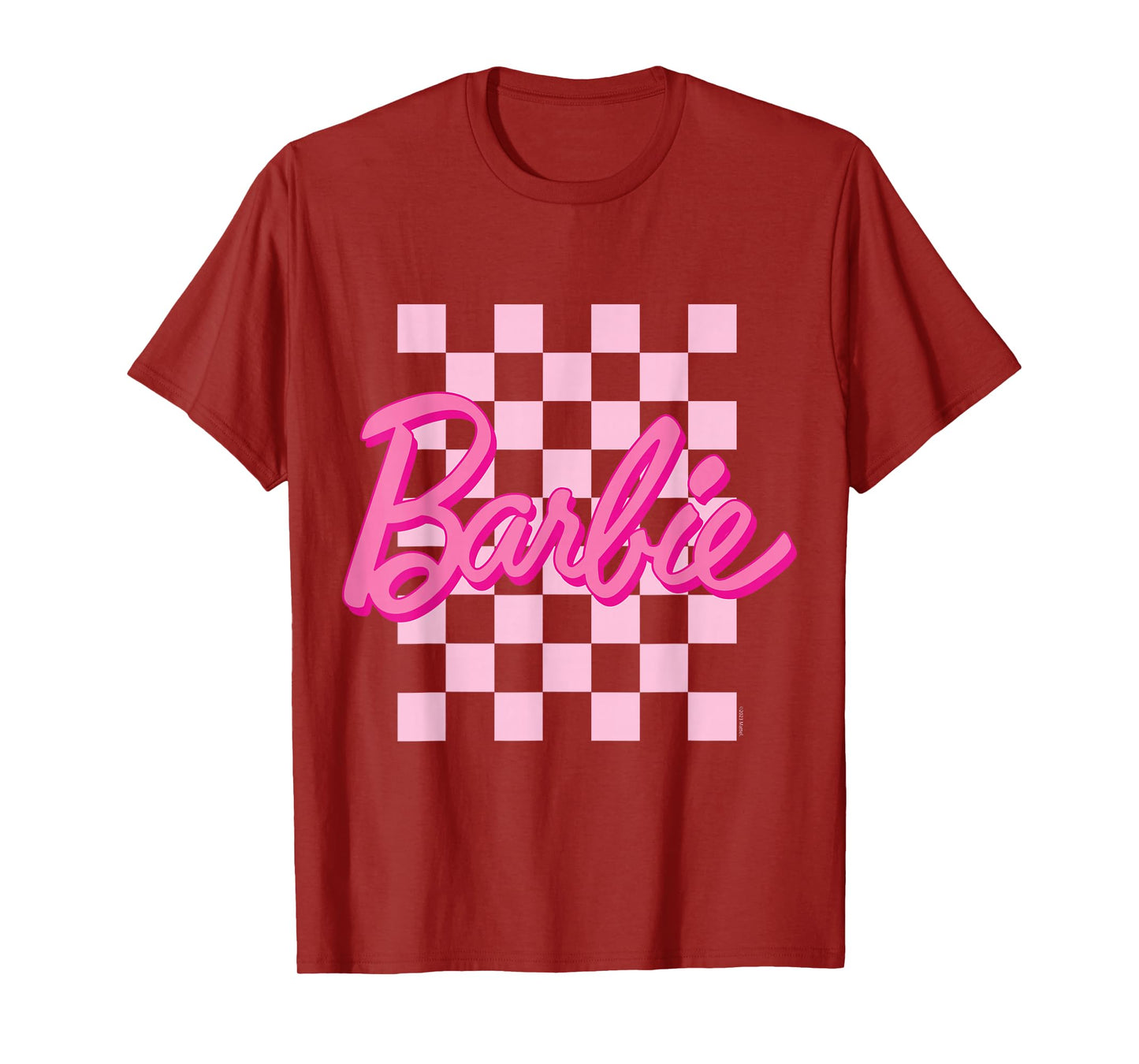 Barbie - Barbie Logo Checkered Background T-Shirt