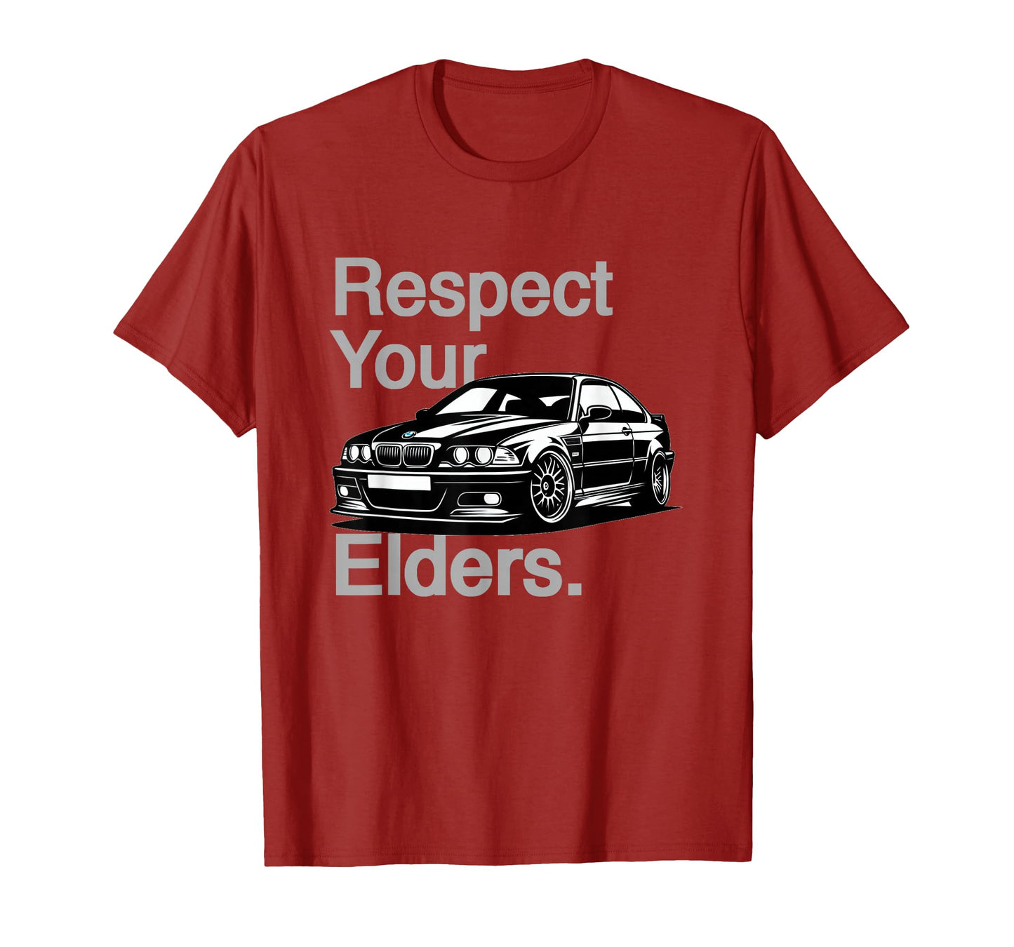 Russ Designs Respect Your Elders Vintage Euro E46 3 Series Unisex-Adults T-Shirt, Black, Small