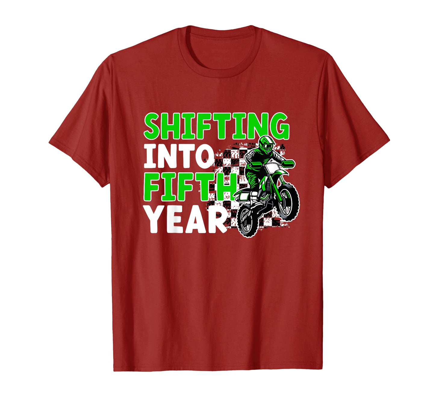 Kids 5th Dirt Bike Birthday Party 5 Year Old Dirt Biker T-Shirt