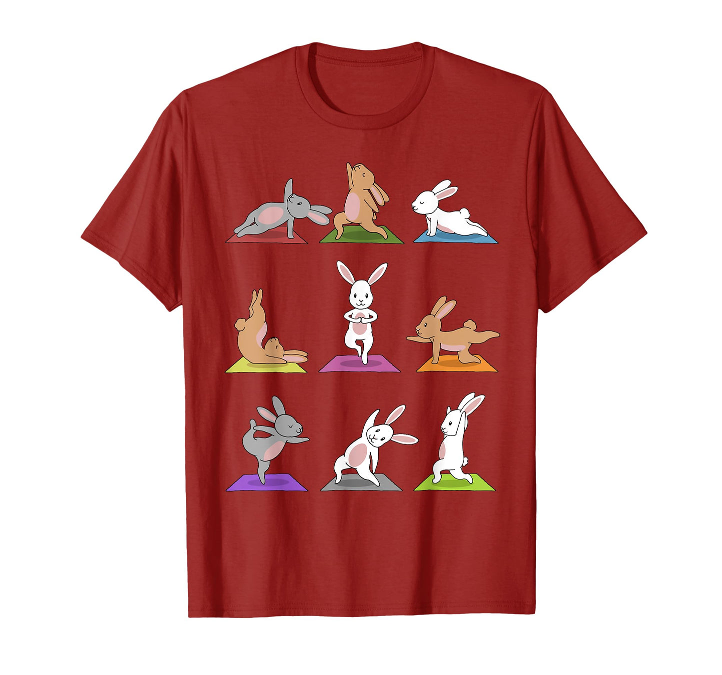 Bunny Yoga Funny Rabbits In Yoga Poses On Meditation Mats T-Shirt