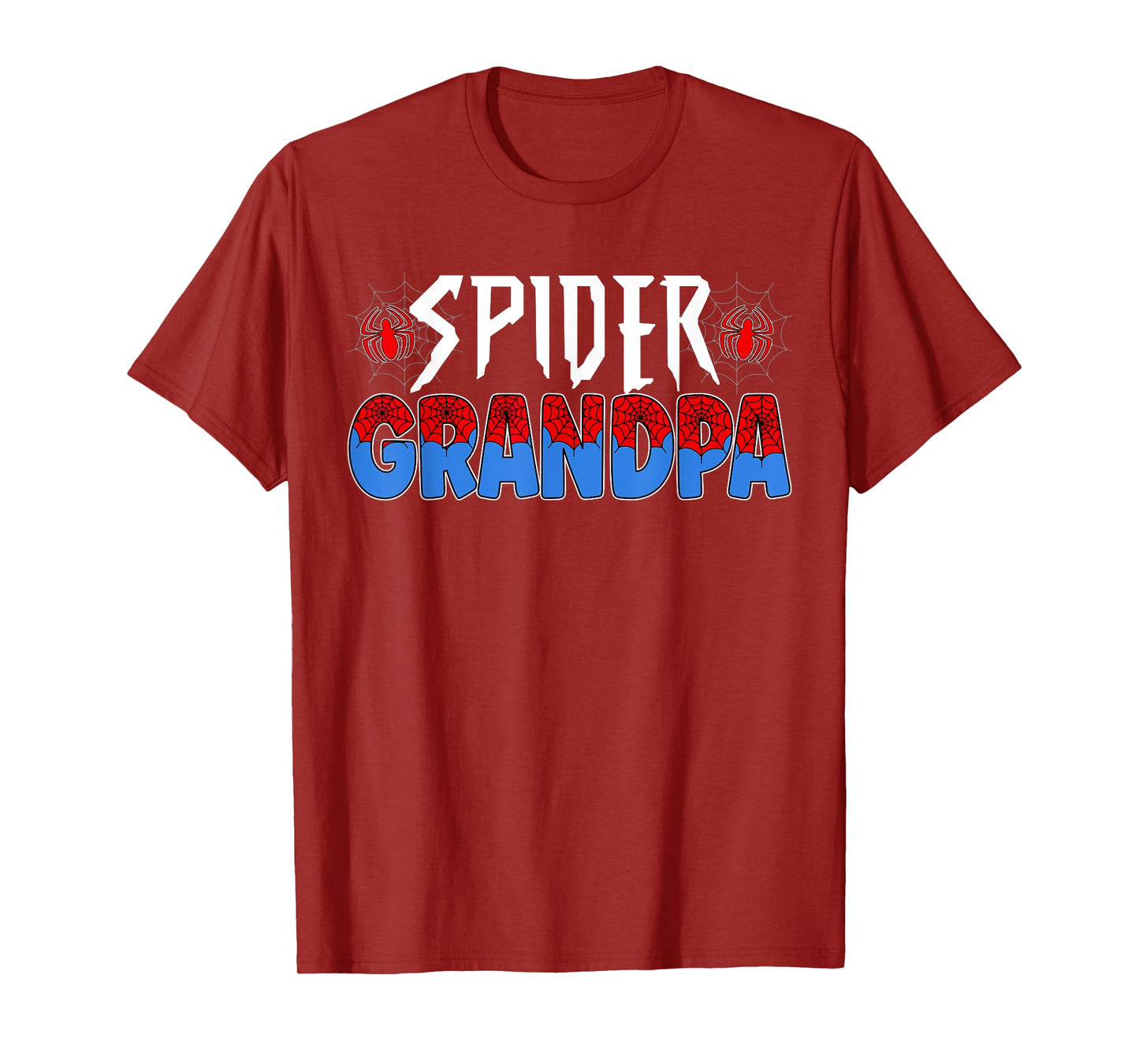 Funny Spider Web Grandpa Family Matching Birthday Boy T-Shirt