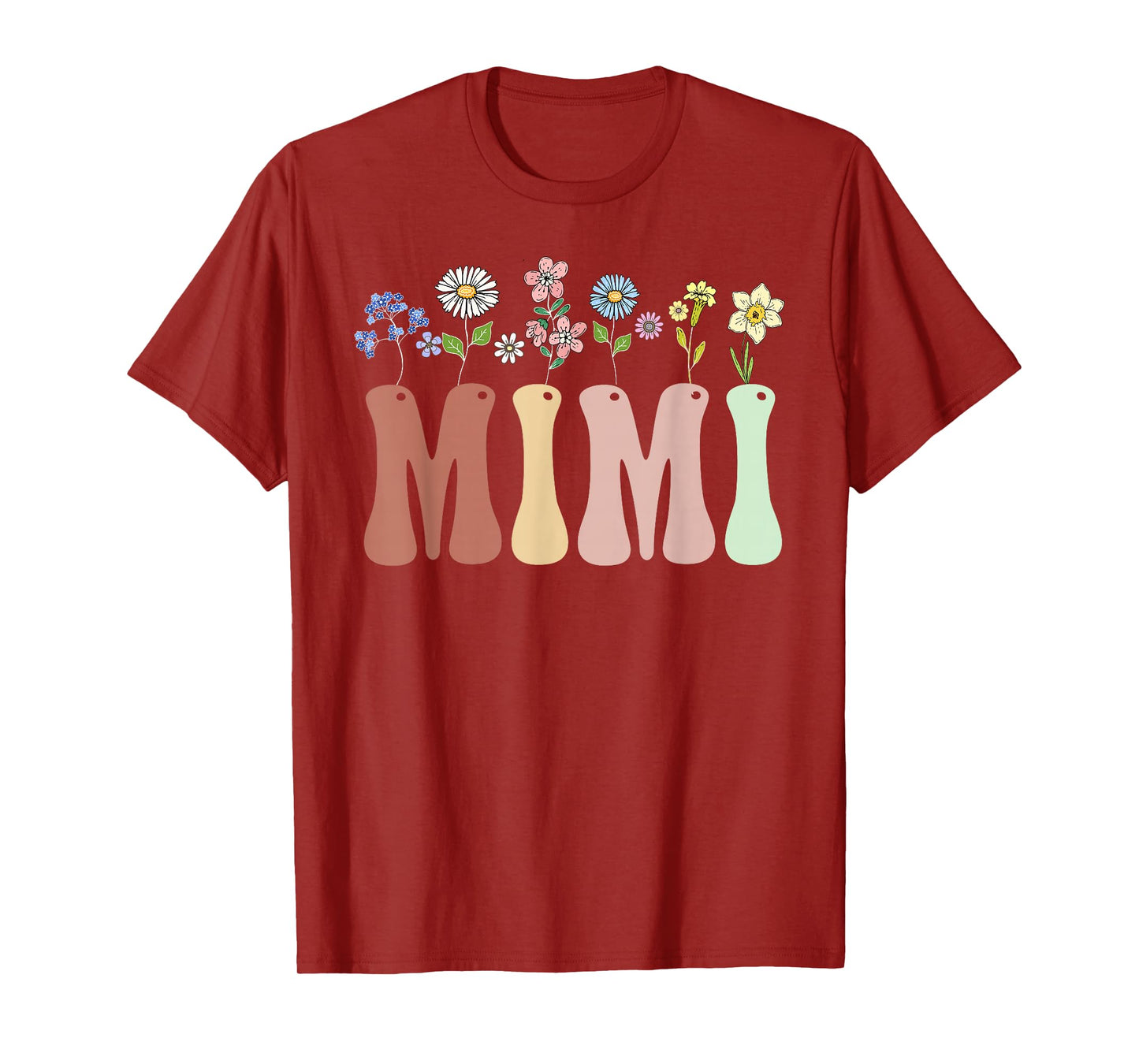 Mimi Gifts Women Wildflower Floral Design Mimi T-Shirt