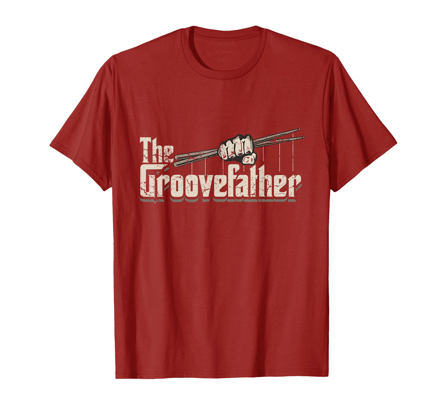 The Groovefather Vintage Drums Drumming Gifts Band Drummer T-Shirt
