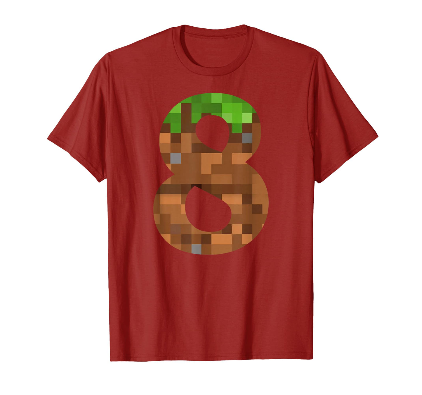 Pixel 8yr Birthday Number Eight 8 Year Old 8th Video Gamer T-Shirt