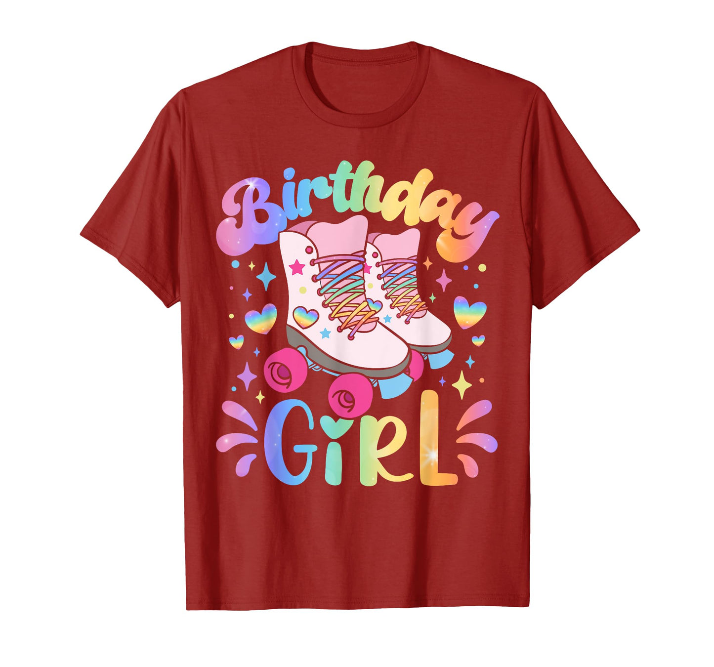 Birthday Girl Rolling Skates Roller Skater Party Kids Girls T-Shirt
