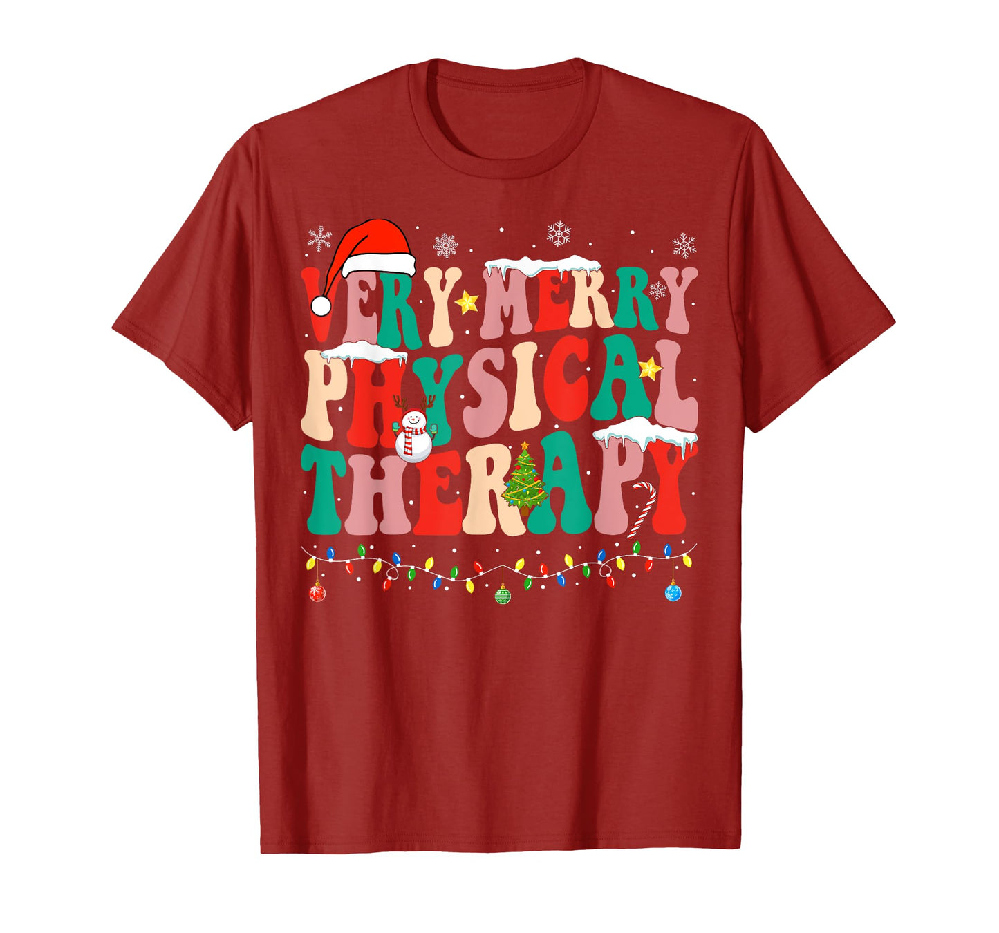 Very Merry Physical Therapy Christmas Physical Therapist PT T-Shirt