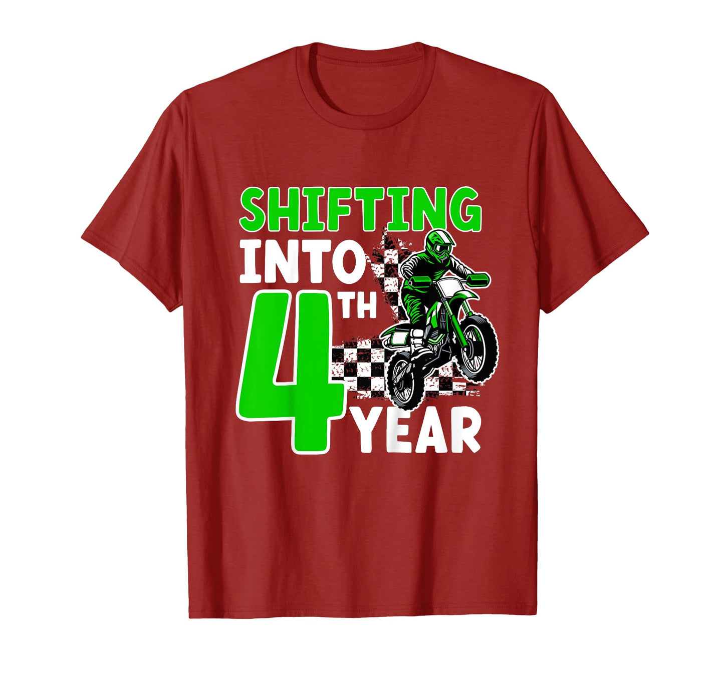 Kids 4th Dirt Bike Birthday Party 4 Year Old Dirt Biker T-Shirt