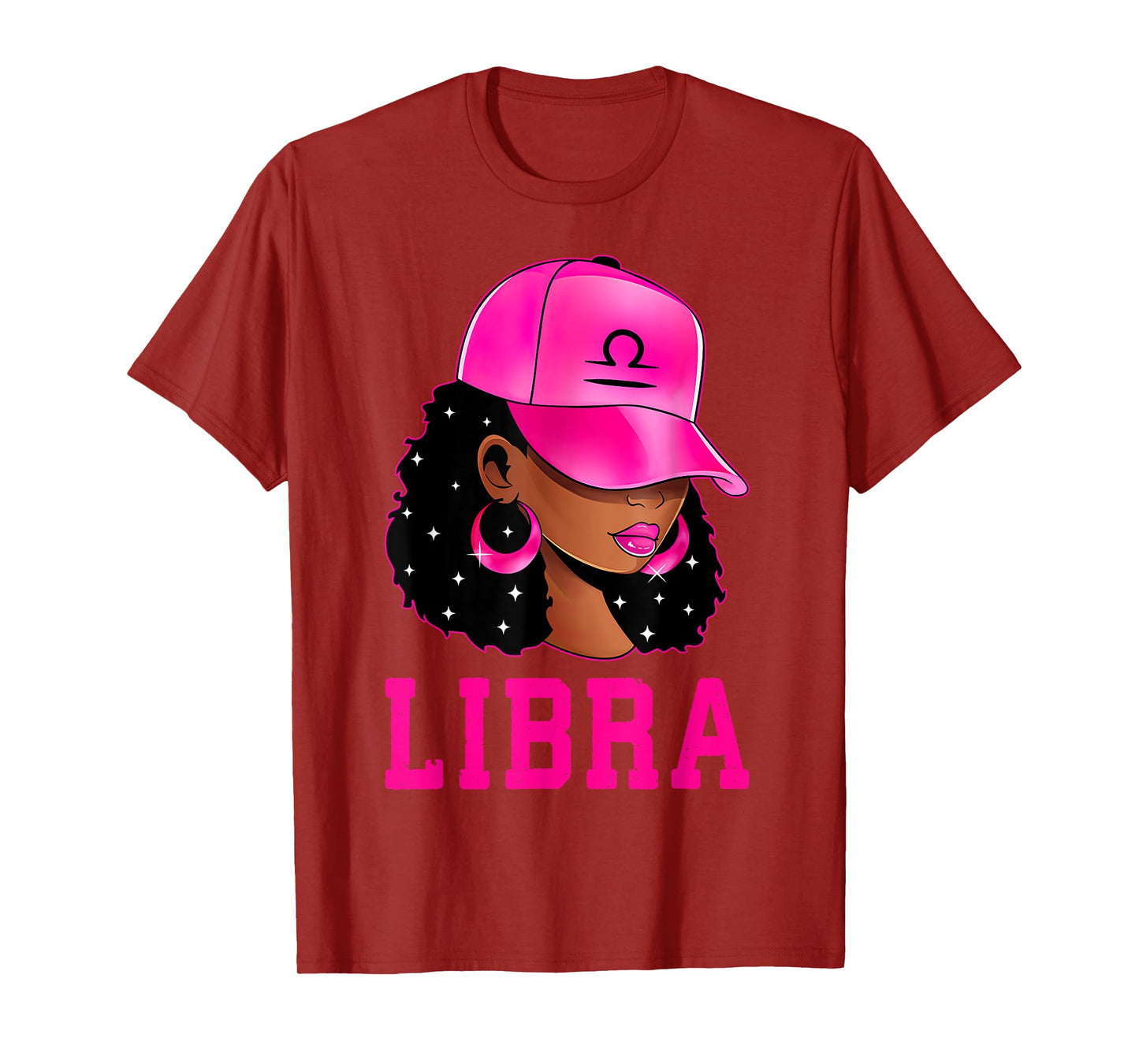 Libra Queen Sassy Black Woman Afro Girl Zodiac Sign T-Shirt