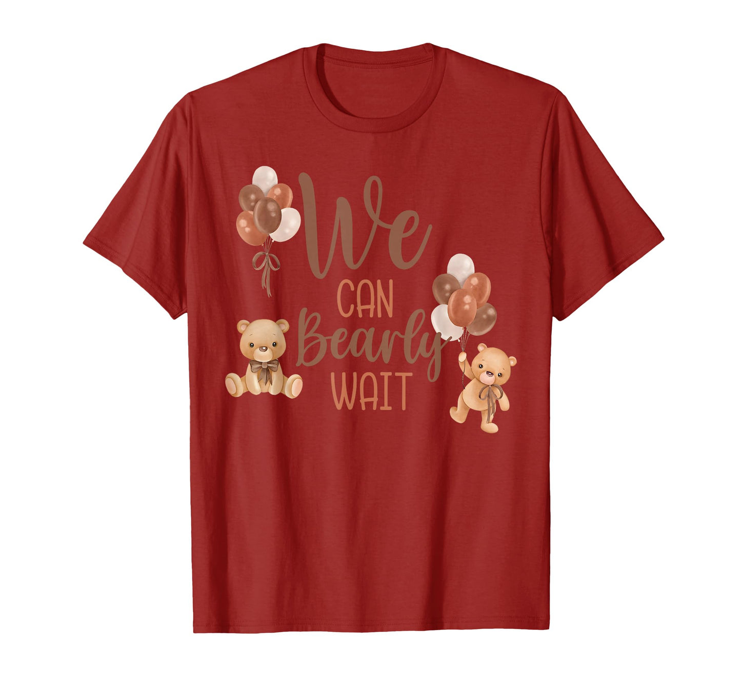We Can Bearly Wait Bear Gender Neutral Boy Baby Shower T-Shirt