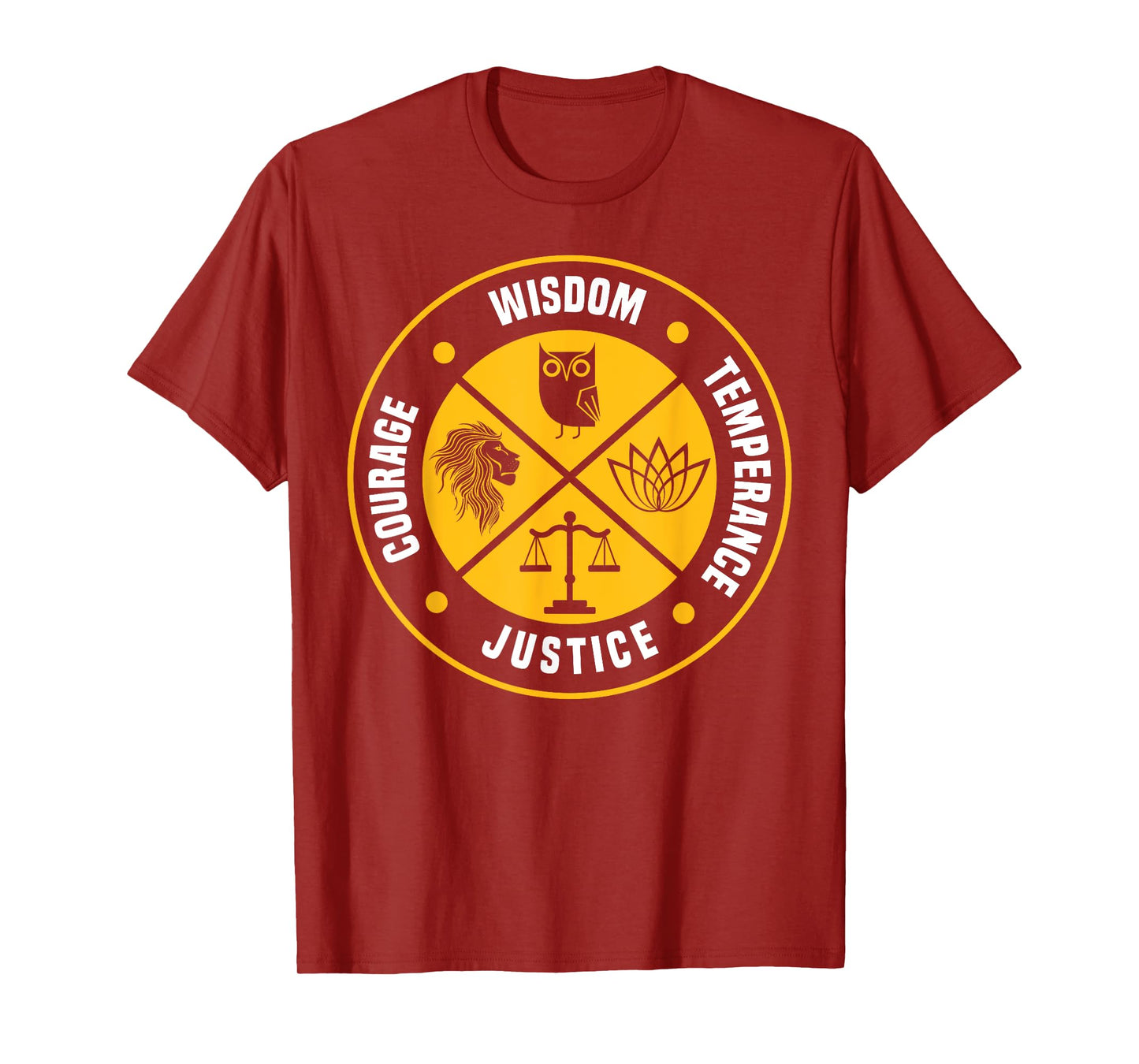 Stoic Virtues Wisdom Temperance Justice Courage Stoicism T-Shirt