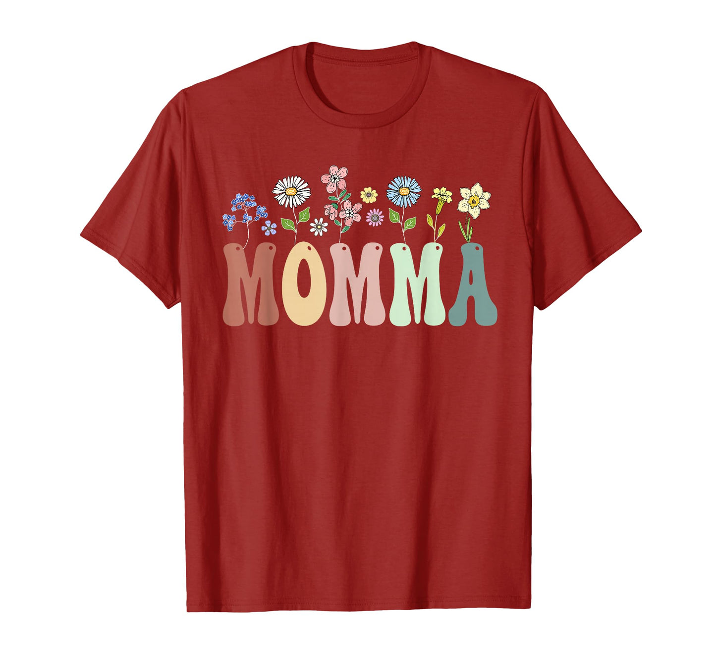 Momma Gifts Women Wildflower Floral Design Momma T-Shirt