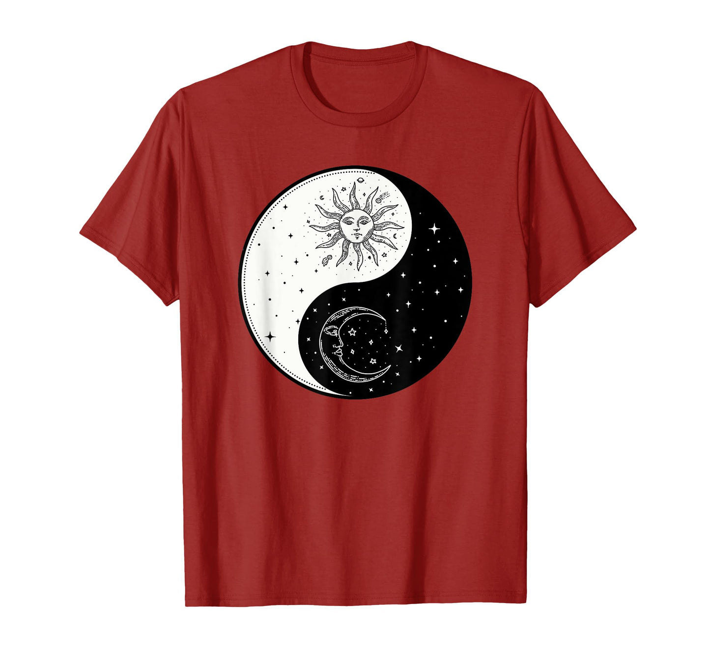 Sun Moon Ying Yang Vintage Yoga Zen Spiritual Mystical T-Shirt