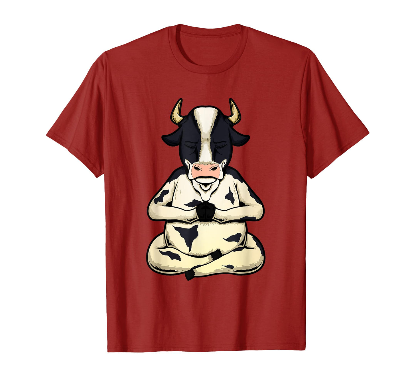 Cow Yoga Meditating Calf Yogi Bull Sitting Yoga Pose Namaste T-Shirt