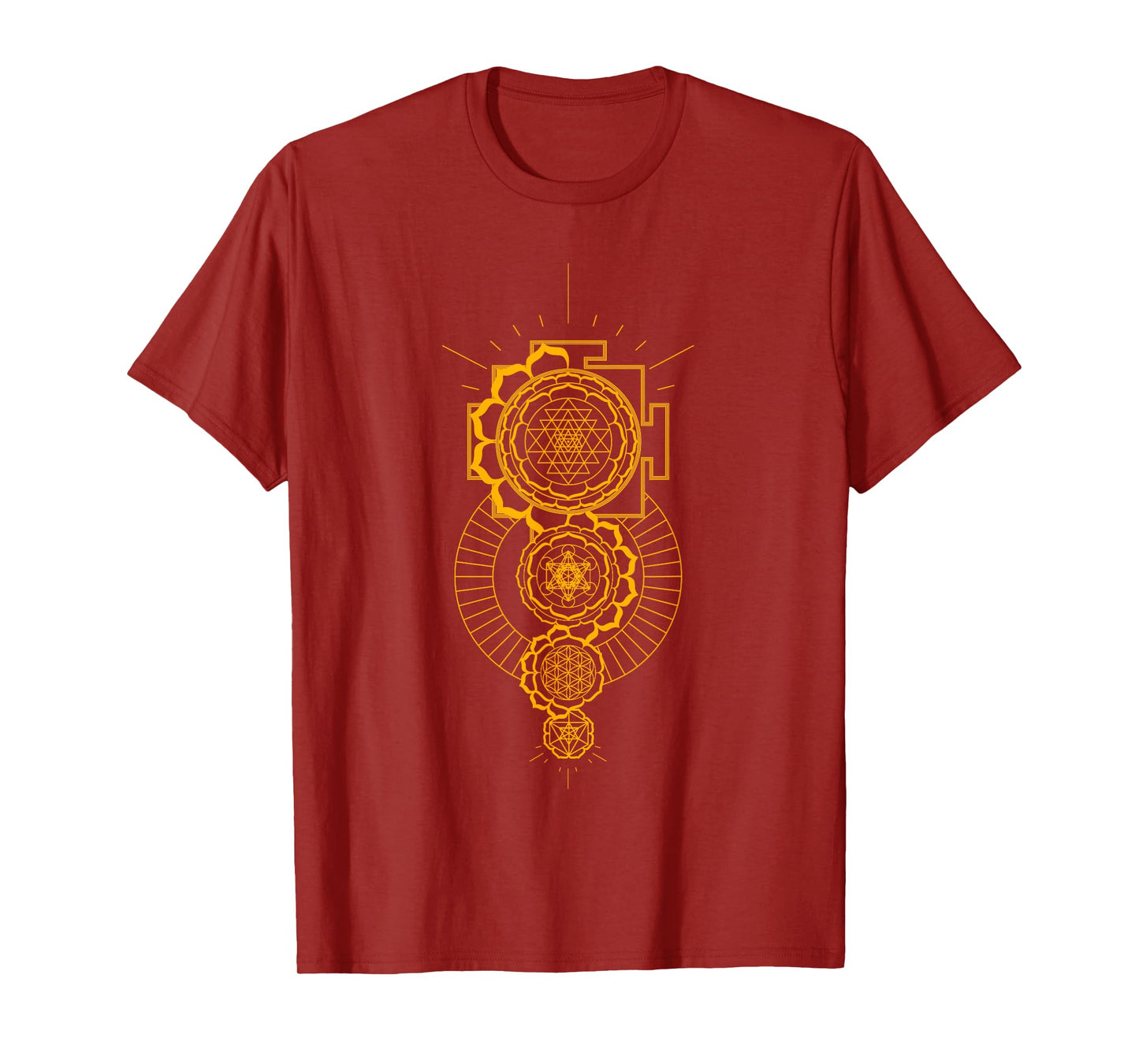 Sri Yantra Sacred Geometry Tattoo Design Mandala and Merkaba T-Shirt