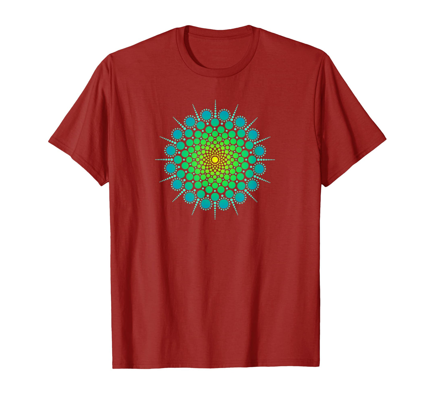 Zen Yoga Meditation Mehndi Dot Mandala Turquoise Blue Green T-Shirt