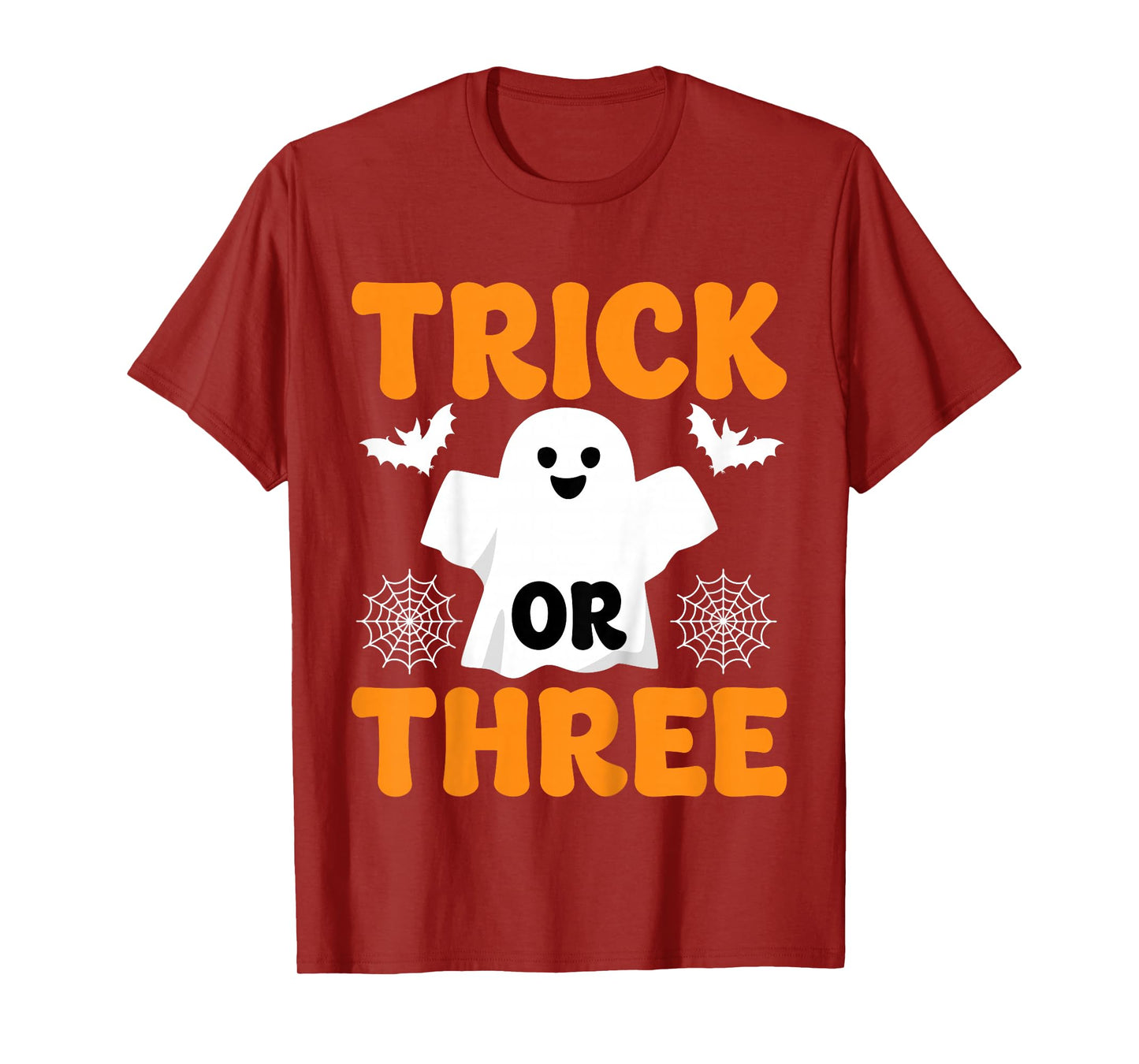 Kids Trick or Three Halloween Spooky Ghost Kids 3rd Birthday T-Shirt