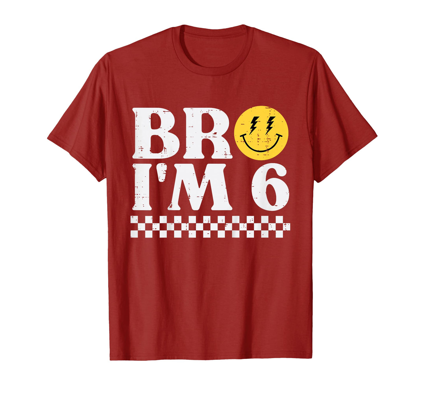 6th Birthday Bro Im 6 Smile Retro Bday Groovy Boys Girls Kid T-Shirt