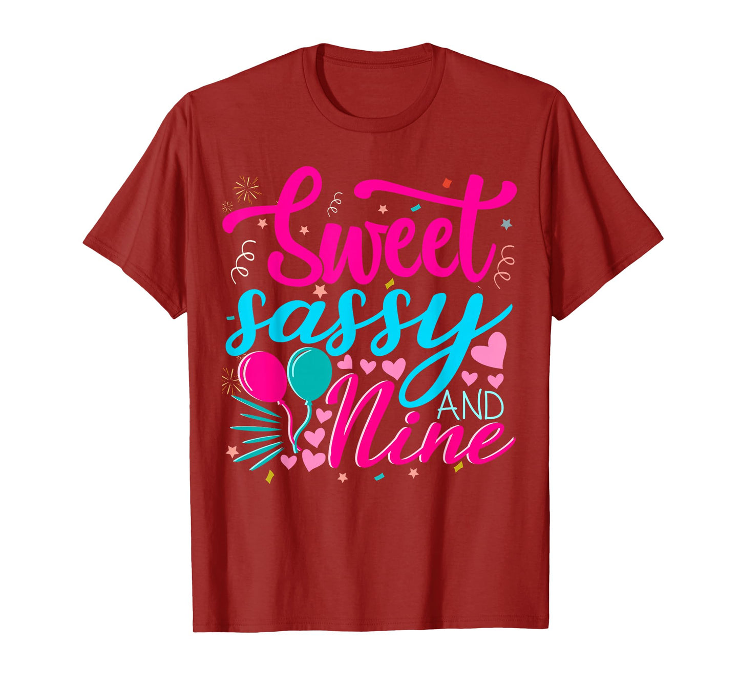Sweet Sassy and Nine Birthday 9th birthday girl T-Shirt