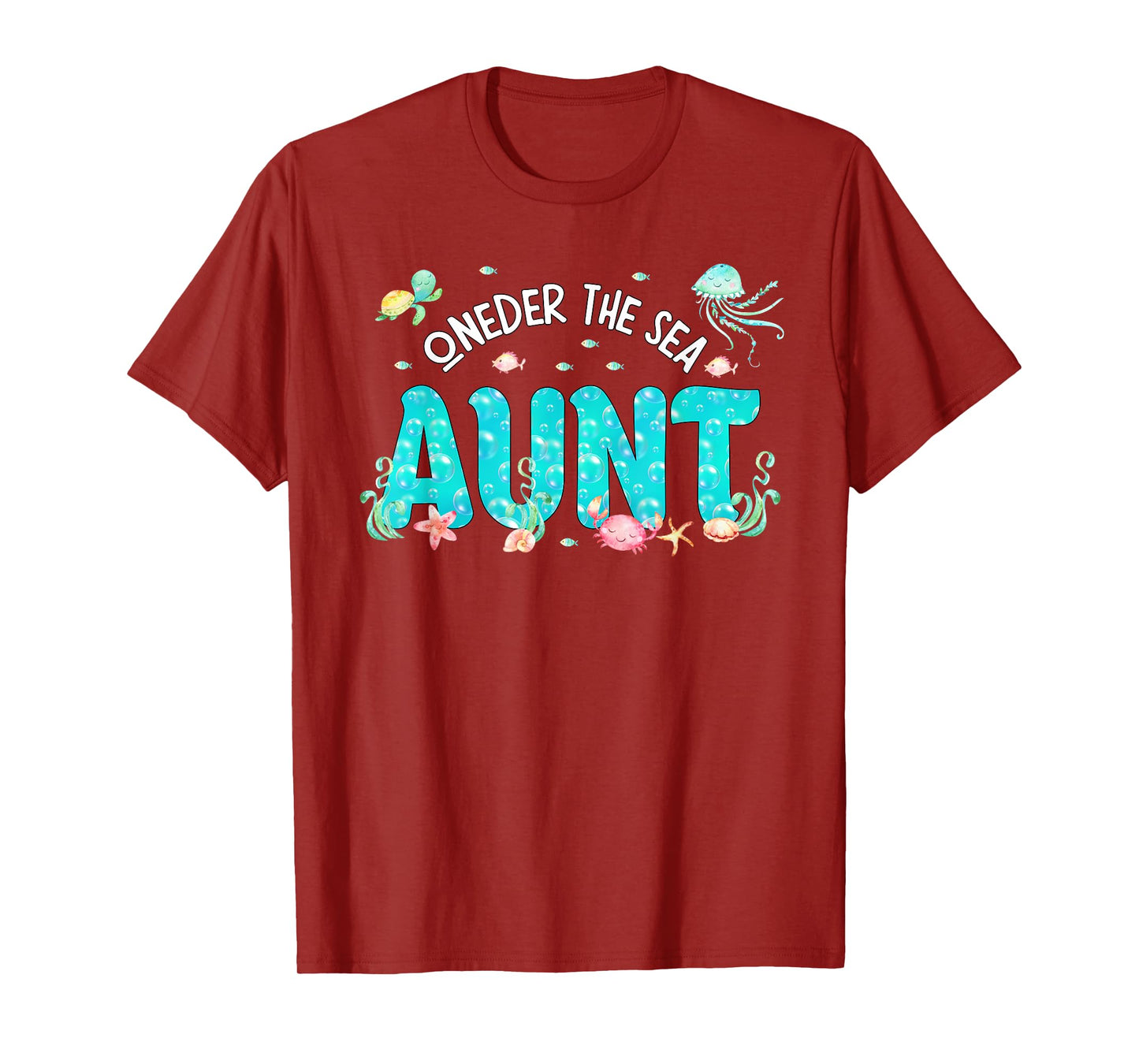Under Sea Aunt Birthday Girl Boy Matching Family Party T-Shirt
