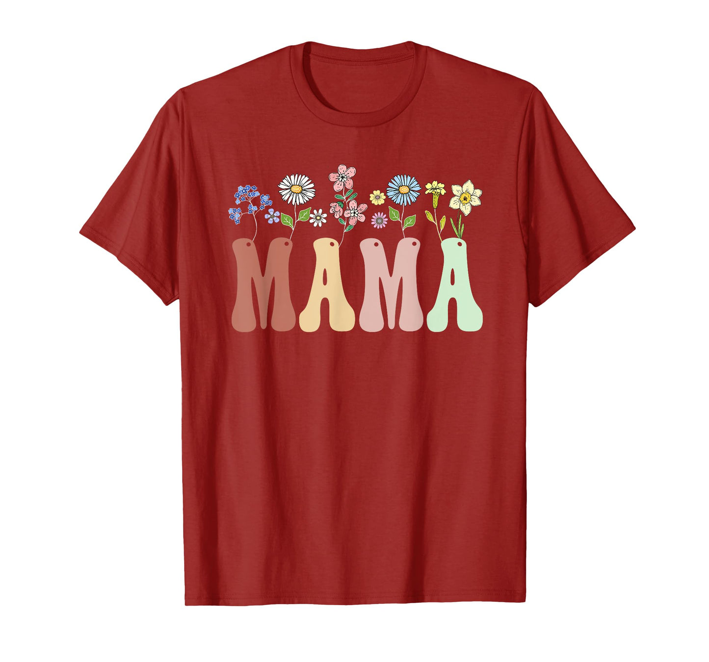 Mama Gifts Women Wildflower Floral Design Mama T-Shirt