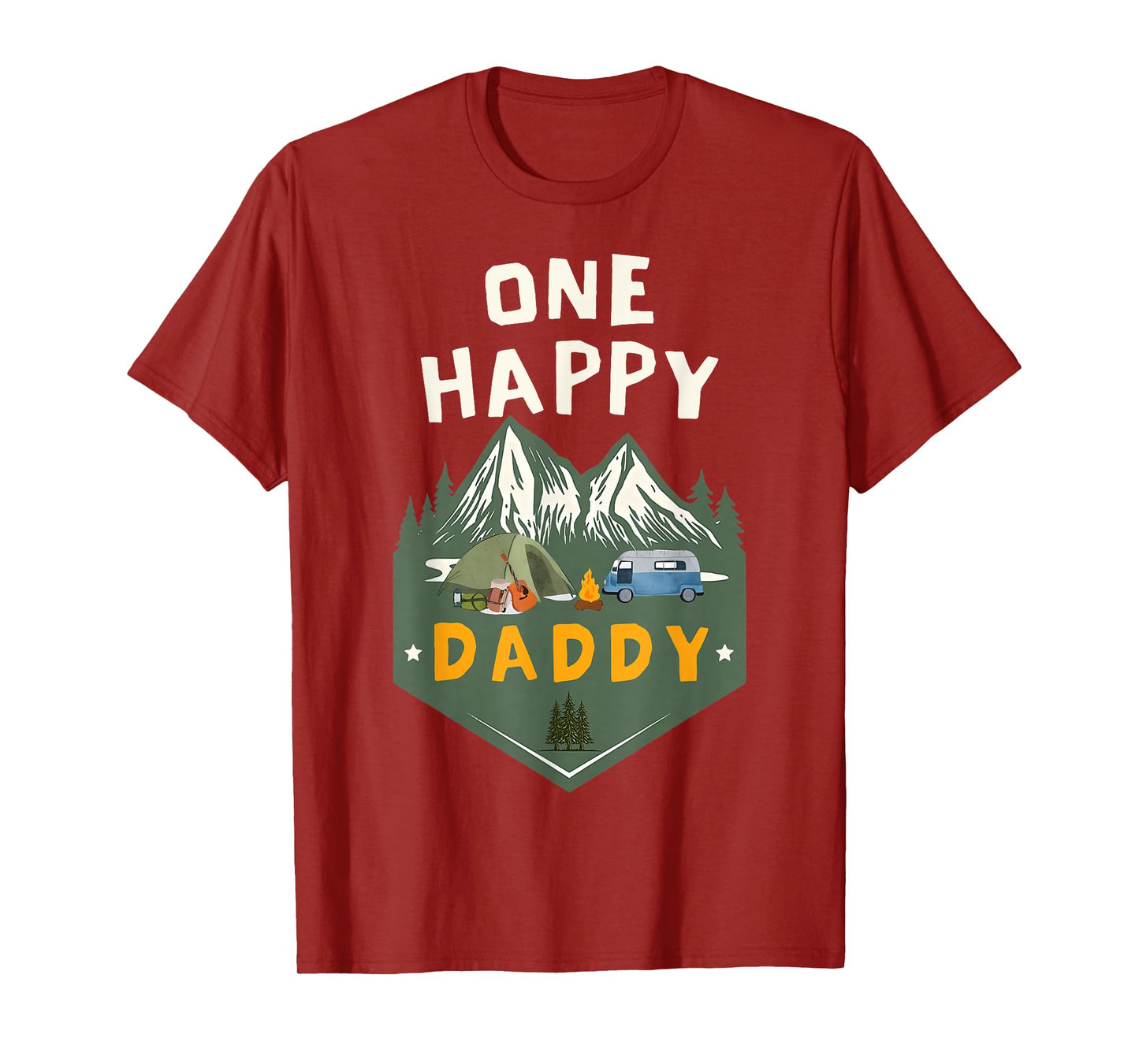 One Happy Mama Camper Birthday Family Matching Daddy Dad T-Shirt