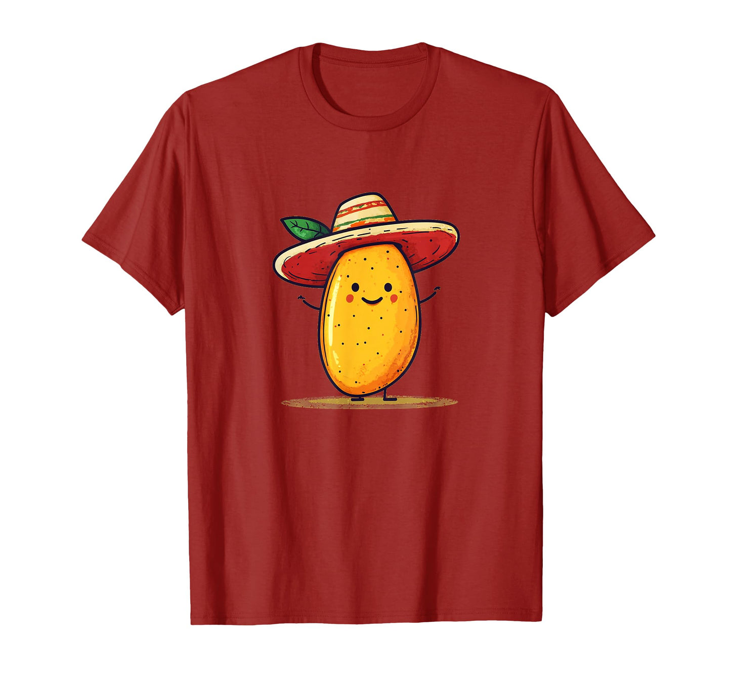 Joyful Mango Fruit with Sombrero Hat Costume T-Shirt