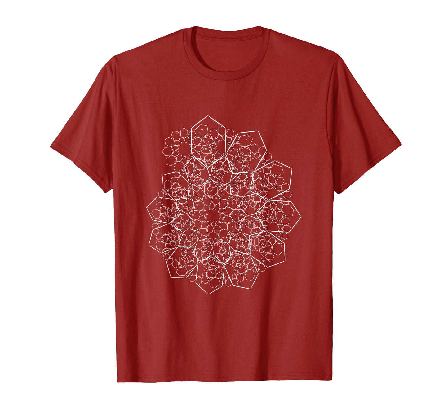 Hexagon Flower Infinite Spiral Fractal Trippy Design T-Shirt