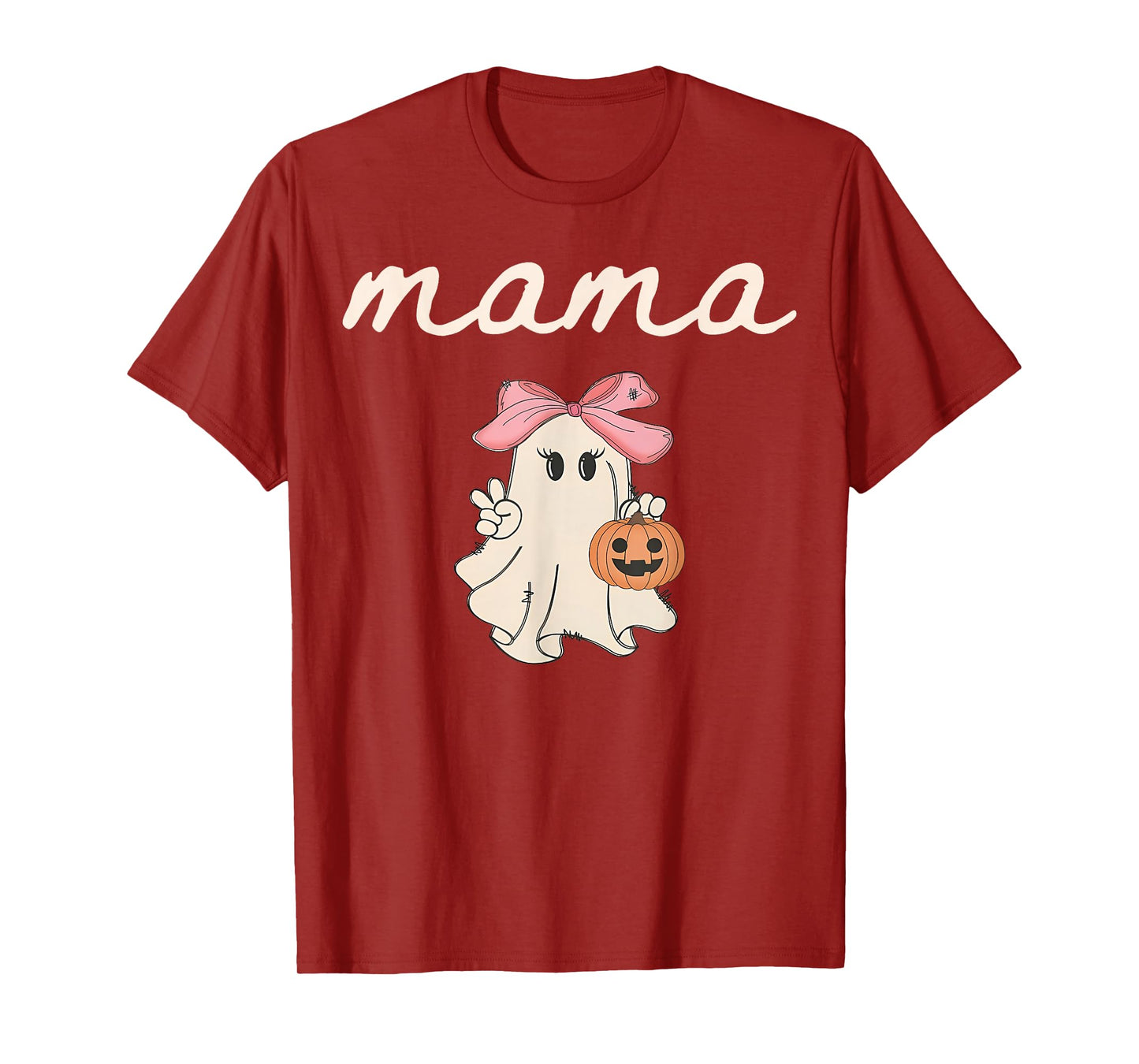 Mama Ghost Boo One Spooky Mom First Halloween Birthday Boy T-Shirt