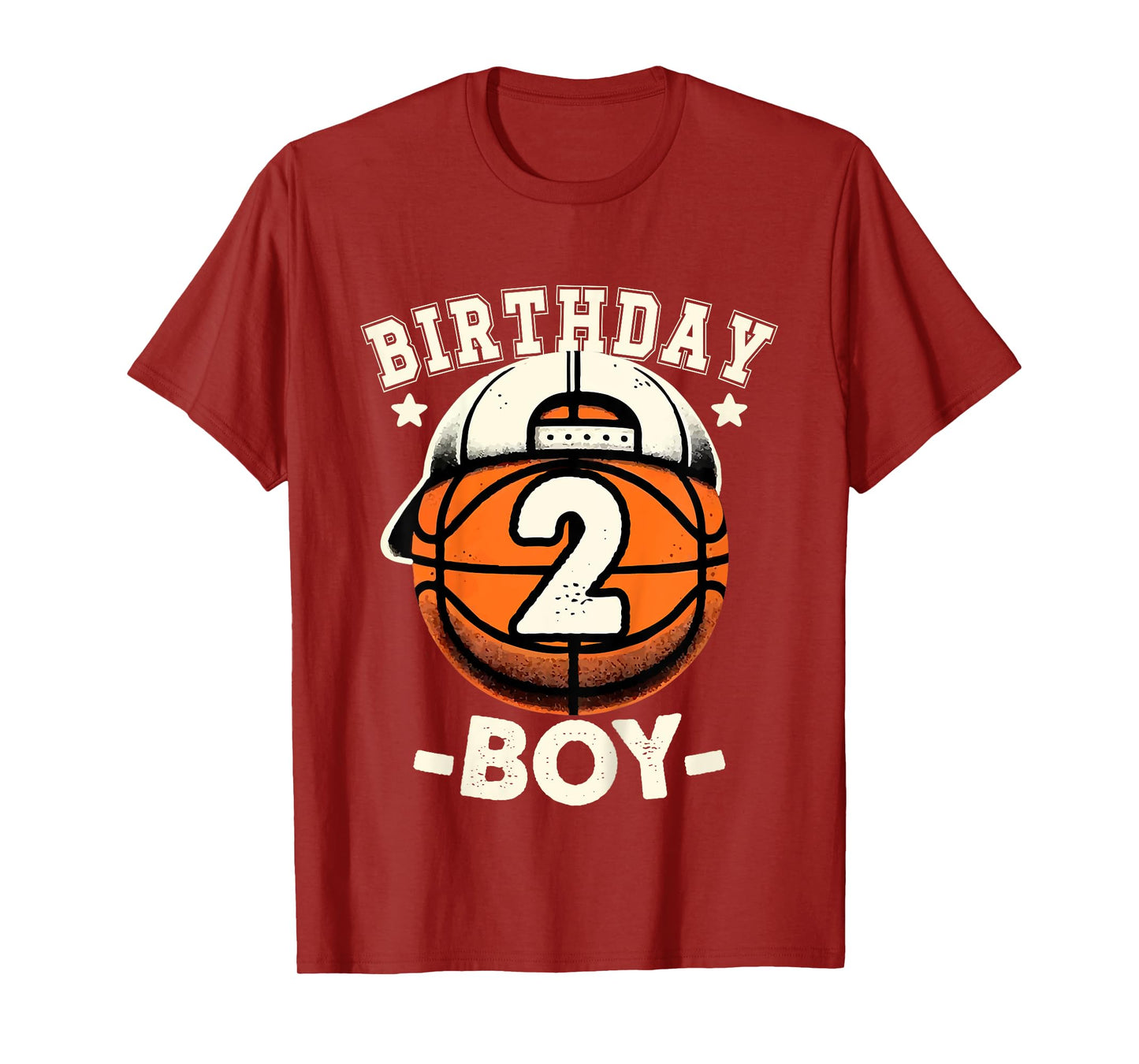 Kids 2nd Birthday Boy 2 Year Old Basketball Theme Decorations Boy T-Shirt