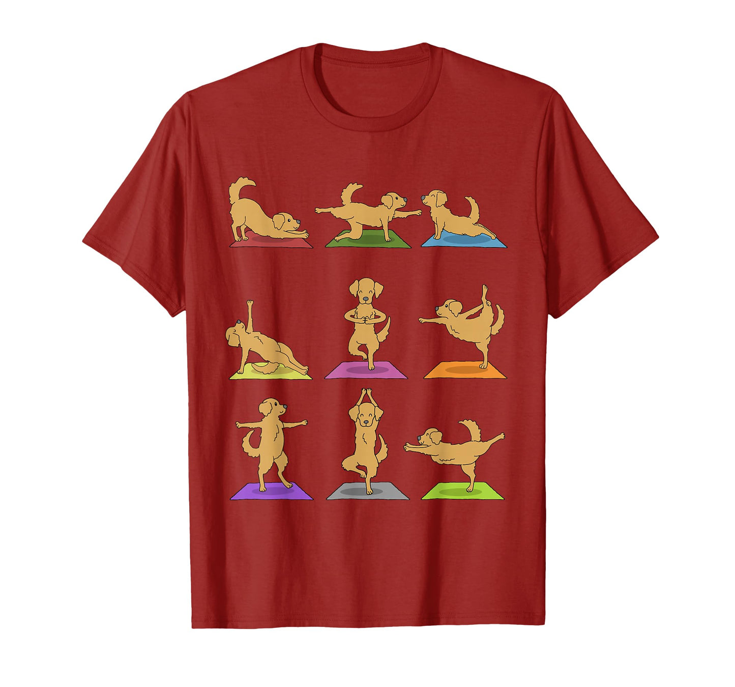 Golden Retriever Yoga T-Shirt Funny Dogs In Yoga Poses Shirt T-Shirt