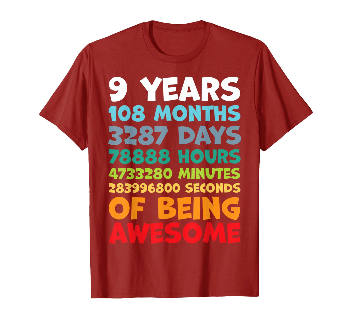 9 Year Old BDay Decorations Son Boy 9yr 9th Birthday T-Shirt
