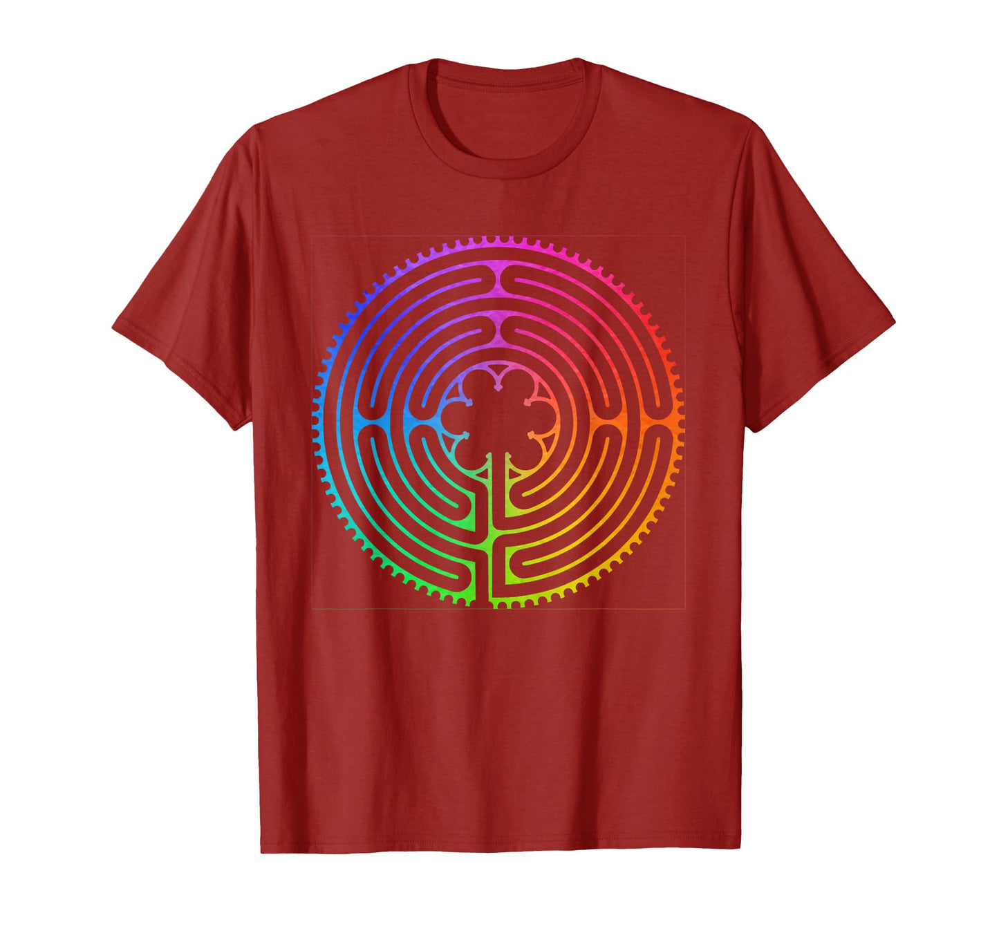 Labyrinth Rainbow Chartres Labyrinth Maze Yoga Design T-Shirt