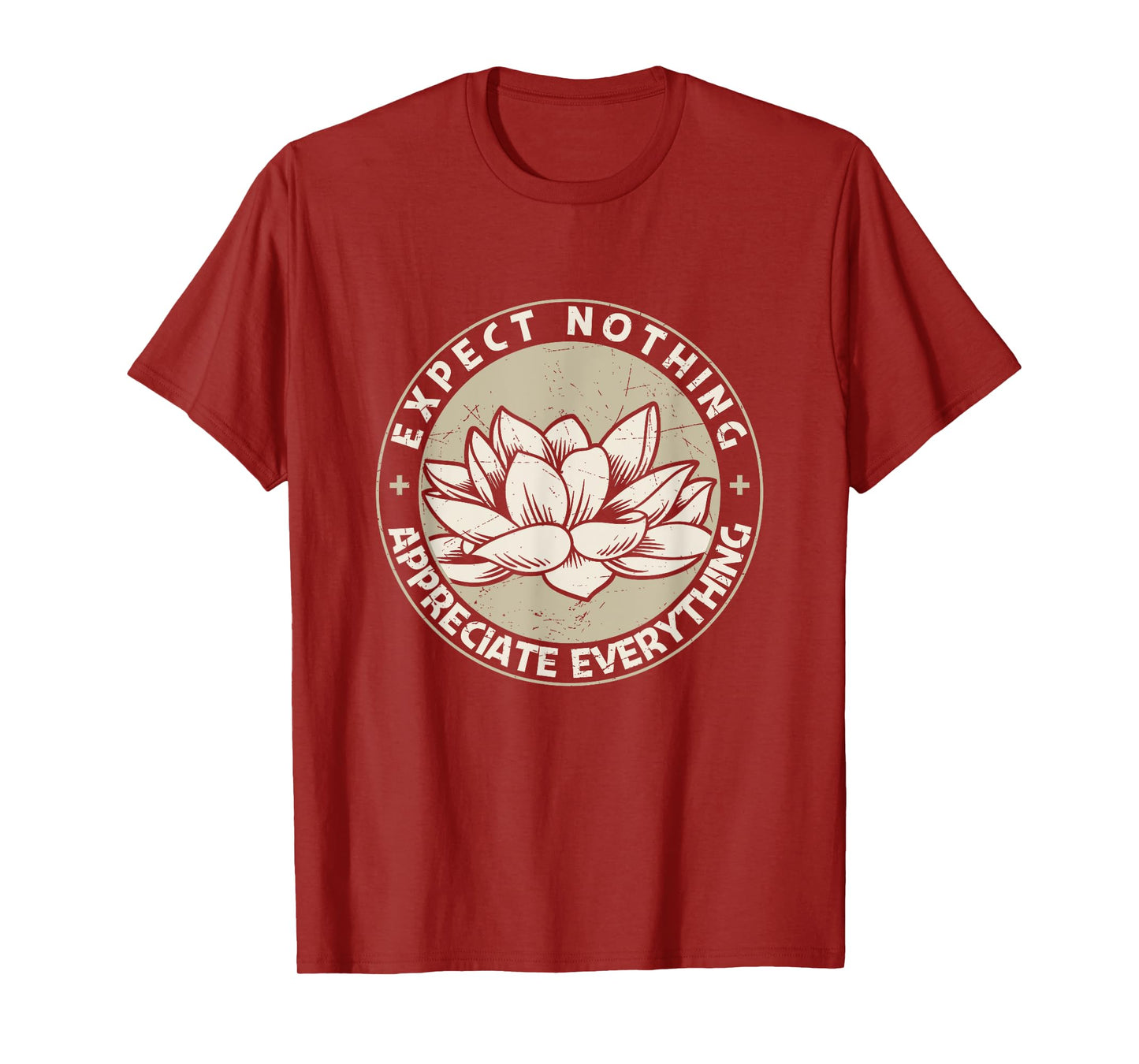 Expect Nothing Appreciate Everything Spiritual Lotus Yoga T-Shirt