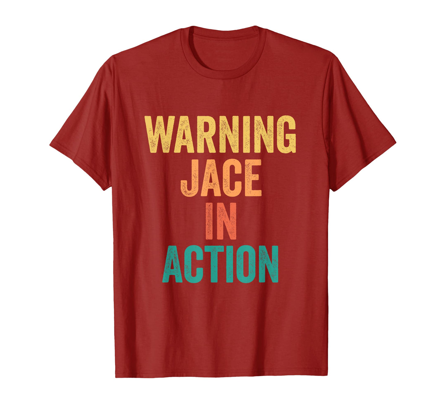 Warning Jace In Action Funny Custom Name For Boys T-Shirt