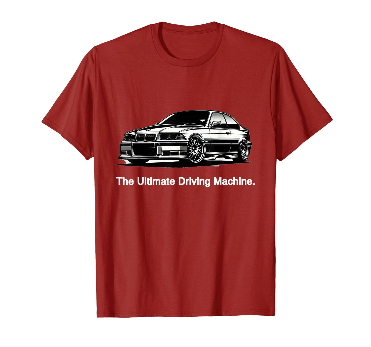 Russ Designs Ultimate Driving Machine Vintage Euro E36 T-Shirt - Black, Small, Unisex-Adult, Short Sleeve, Car Print, Polyester 100%