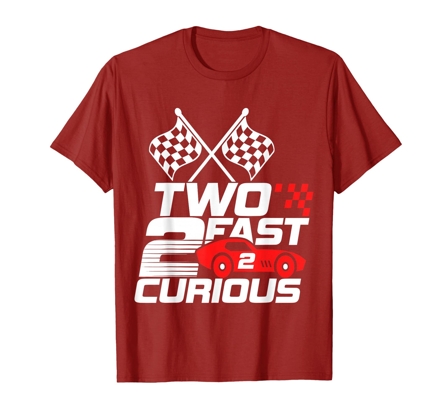 Two Fast 2 Curious Race Car 2nd Birthday Toddler Boy Girl T-Shirt