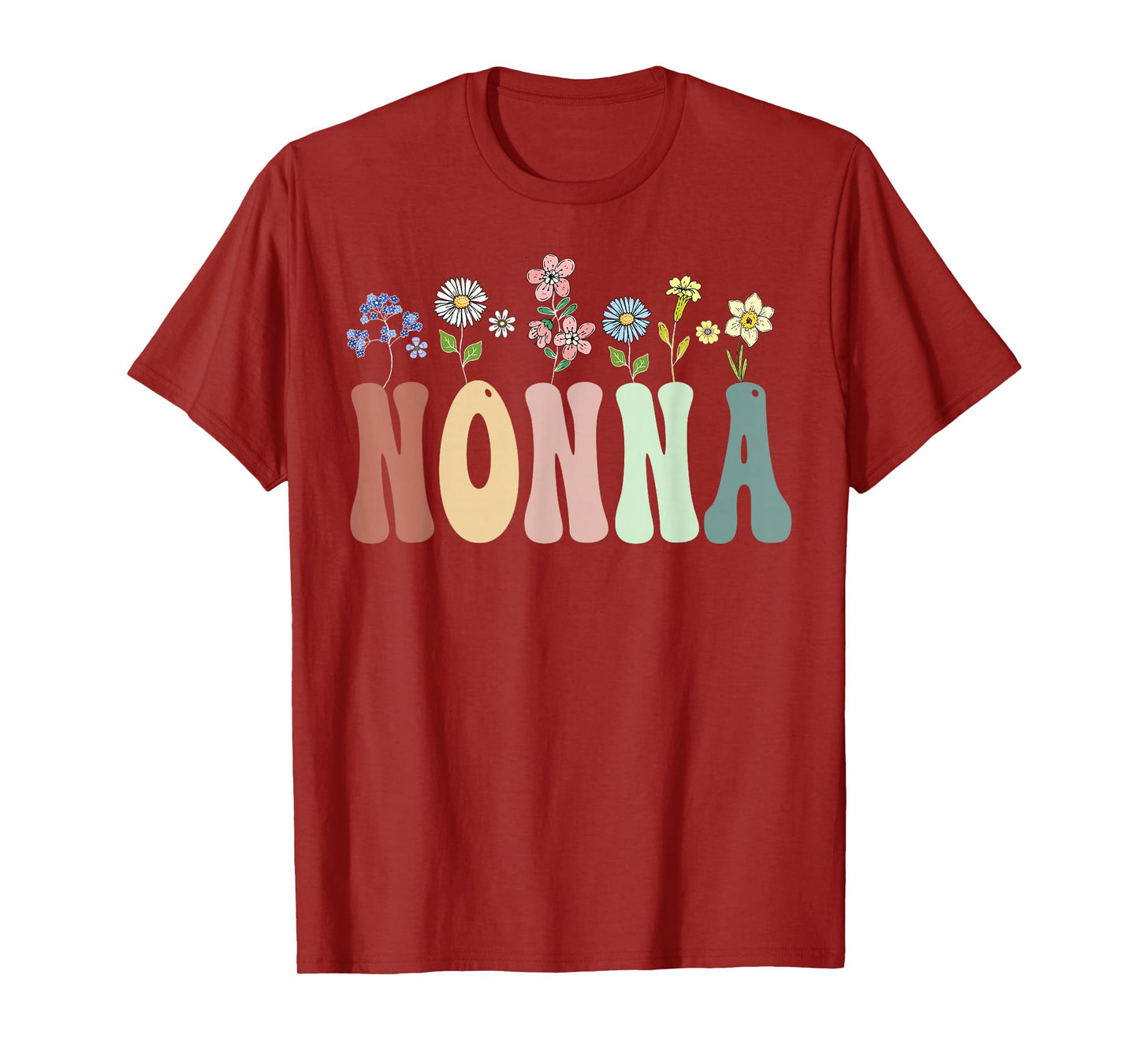 Nonna Gifts Women Wildflower Floral Design Nonna T-Shirt