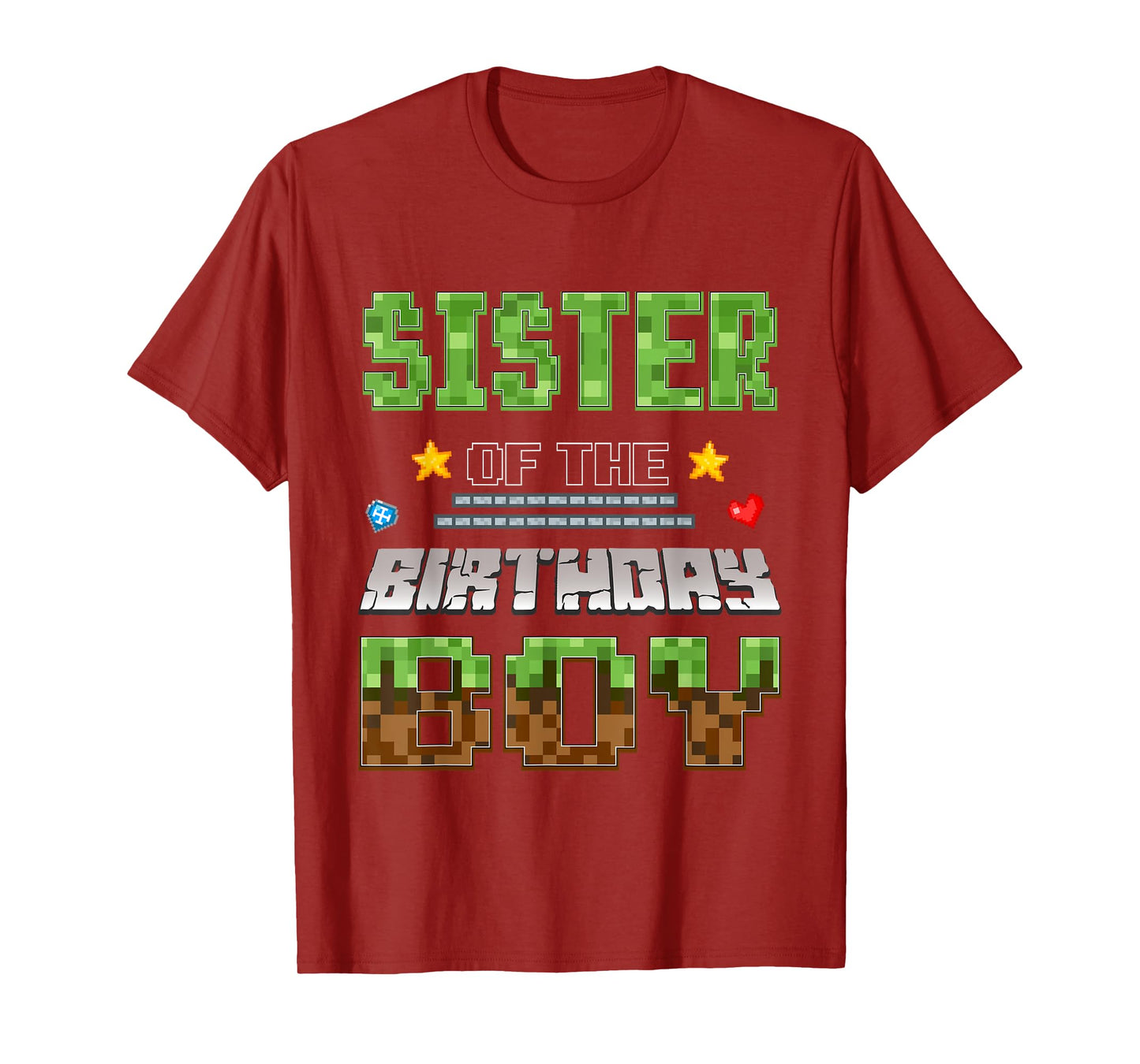 Sister of The Birthday Boy Video Gamer Pixel Birthday Party T-Shirt