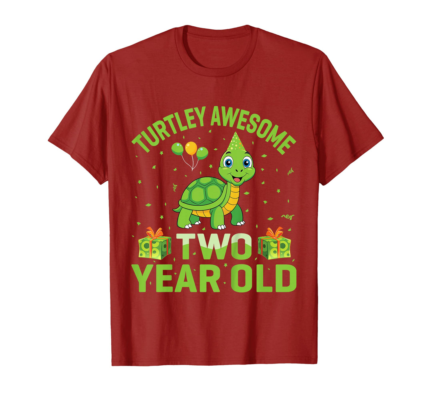 Turtley Awesome Two Year Old Cute Turtle 2nd Birthday Party T-Shirt