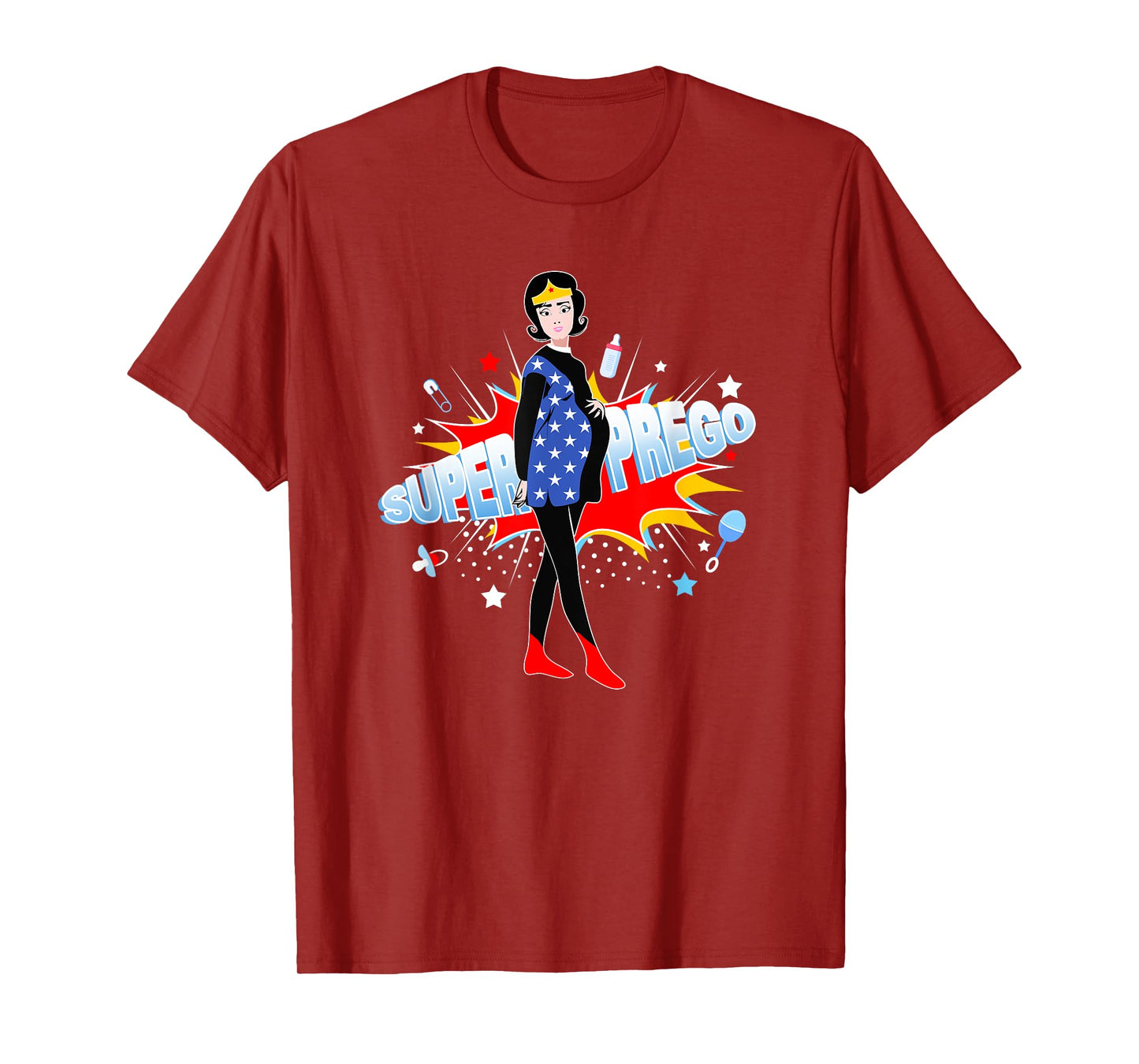 Funny Pregnancy, Super Prego Mom Pregnant T-Shirt
