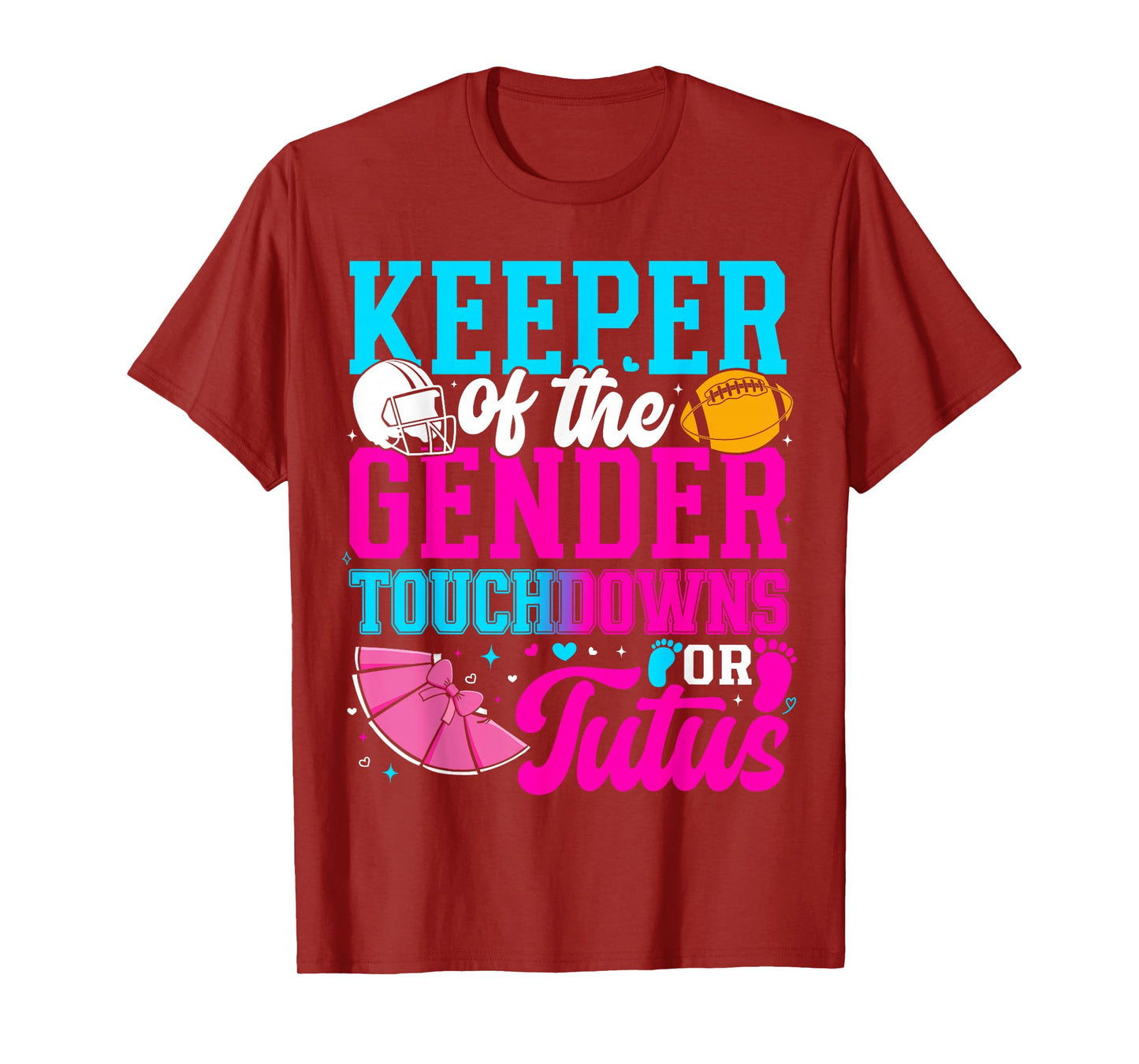 Touchdown or Tutus Funny Keeper of Gender Baby Reveal Party T-Shirt