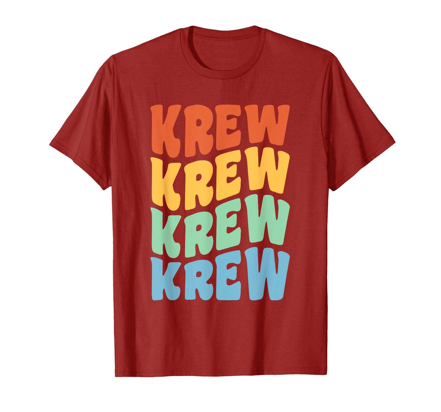 Krew First Name Retro Groovy Personalized T-Shirt