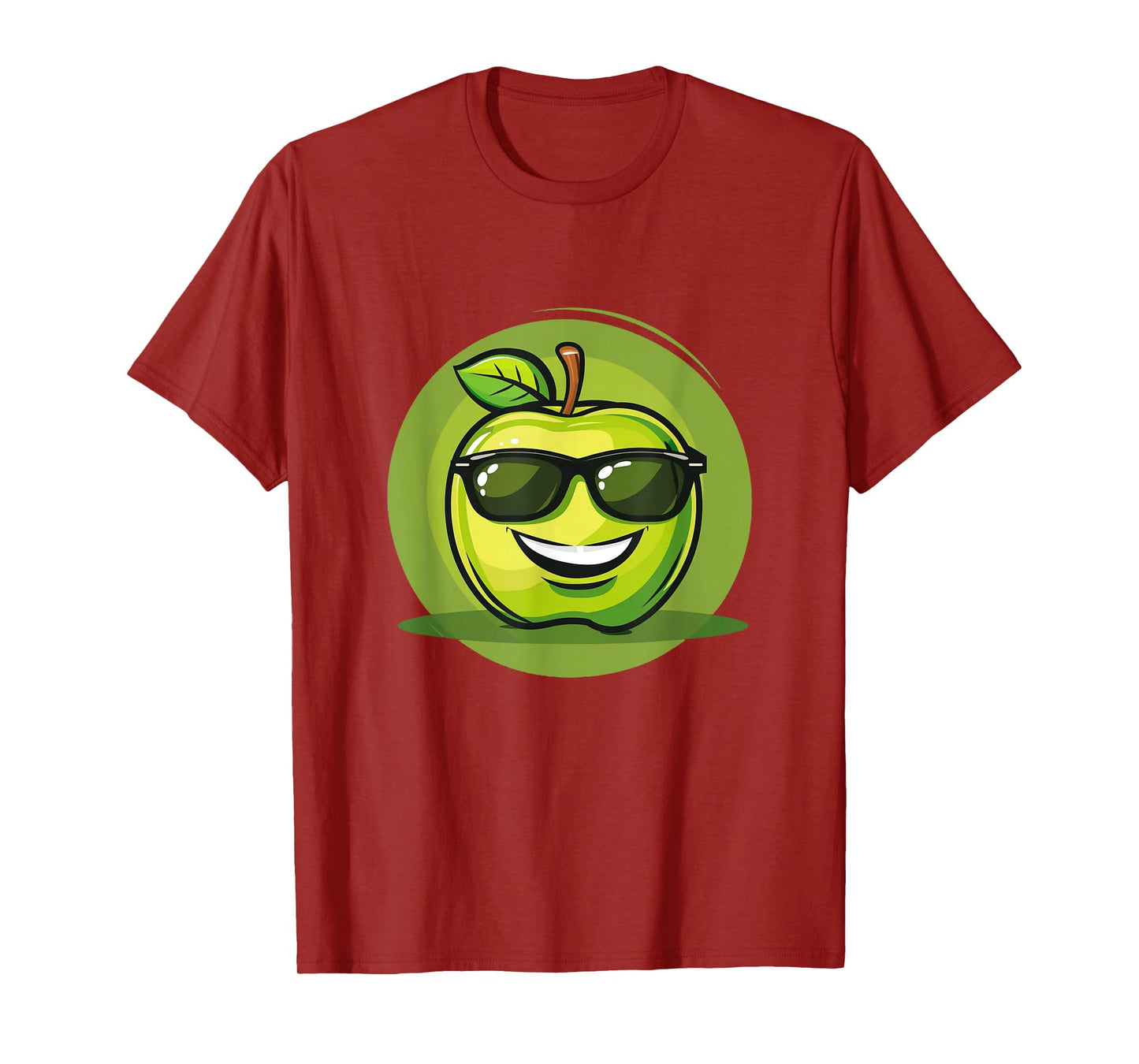 Green Apple with big Smile and Cool Sunglasses Costume T-Shirt