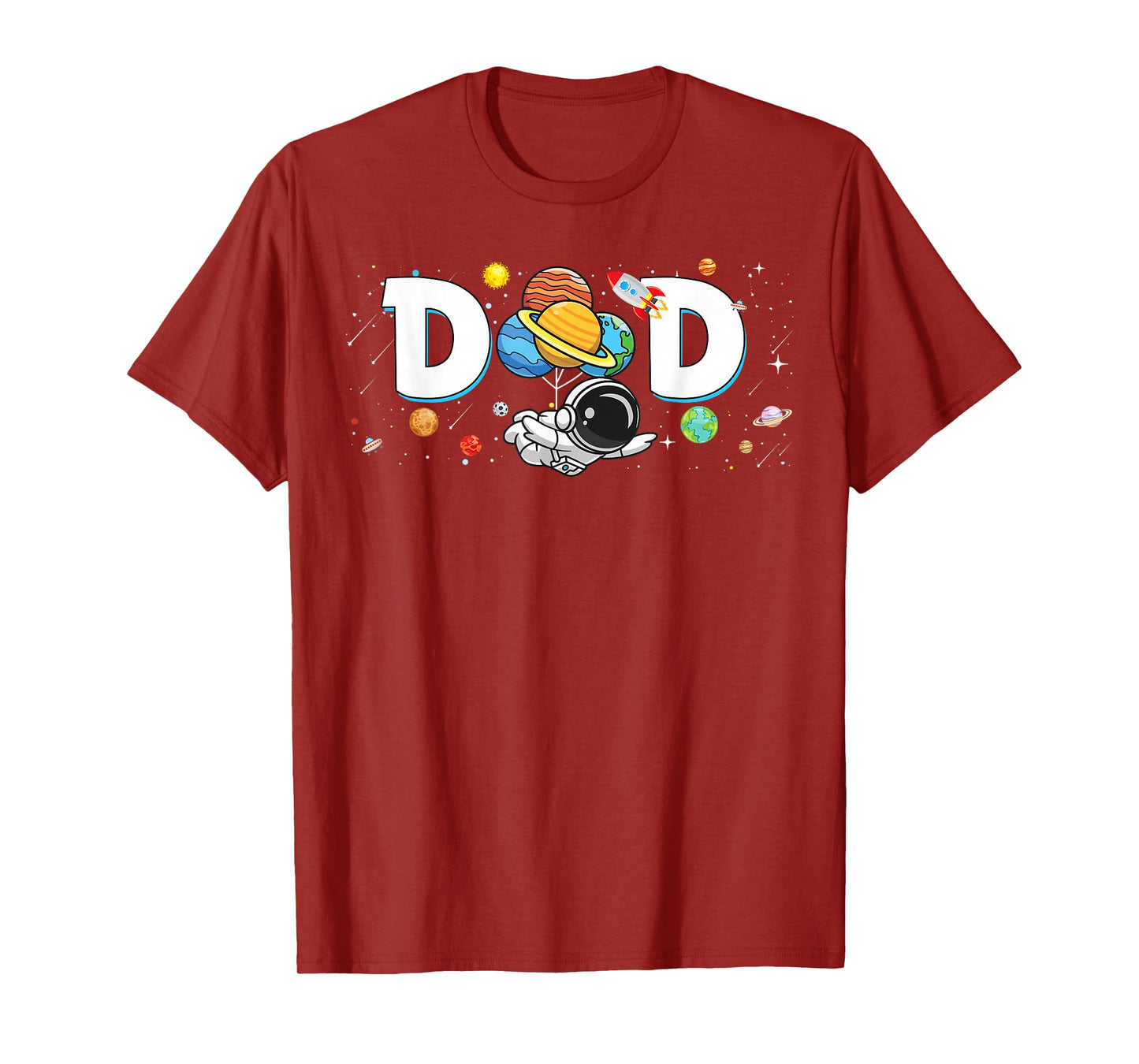 Dad of The Birthday Boy Funny Astronaut Space Family Planets T-Shirt