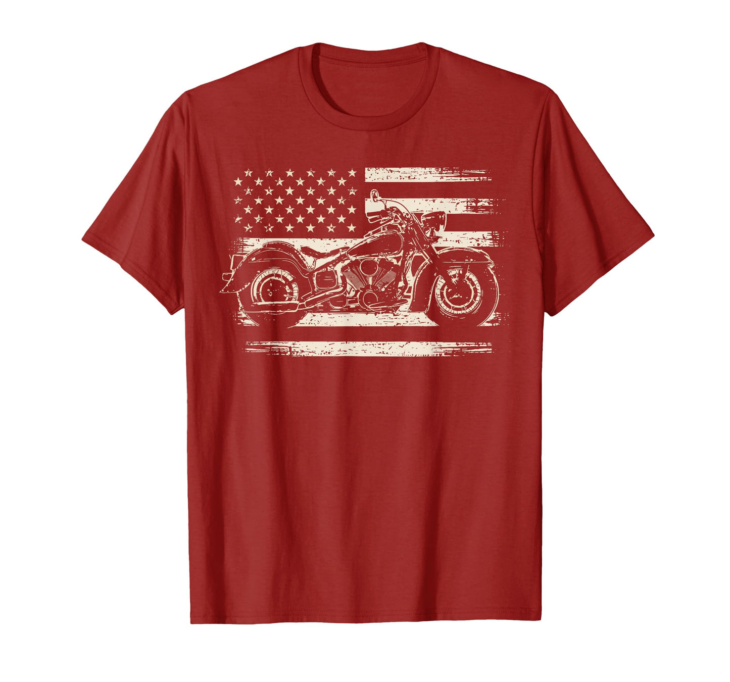 Cool Motorcycle Biker Retro Motorcycle USA Flag Men Rider T-Shirt